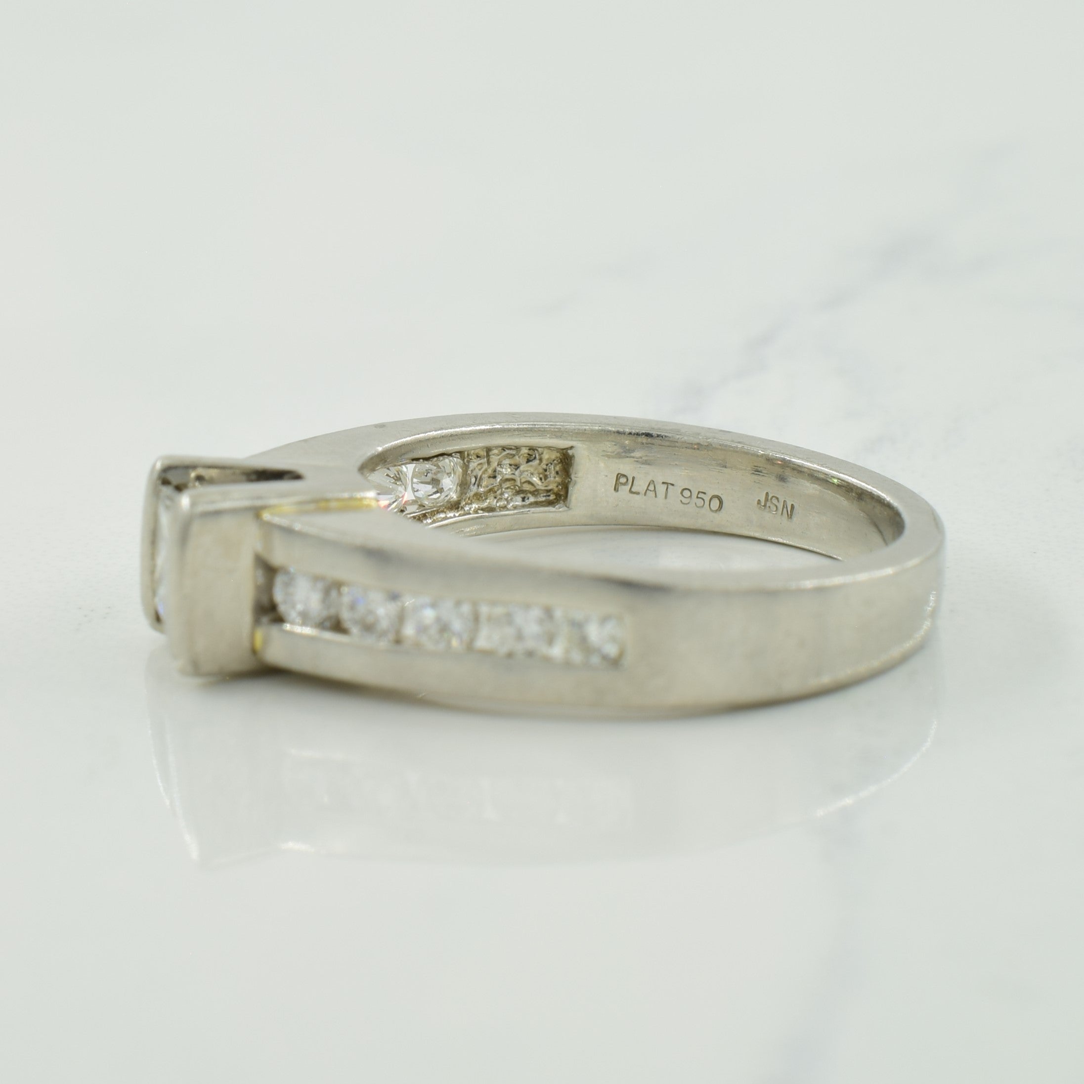 Platinum Diamond Cathedral Ring | 0.77ctw | SZ 7 |