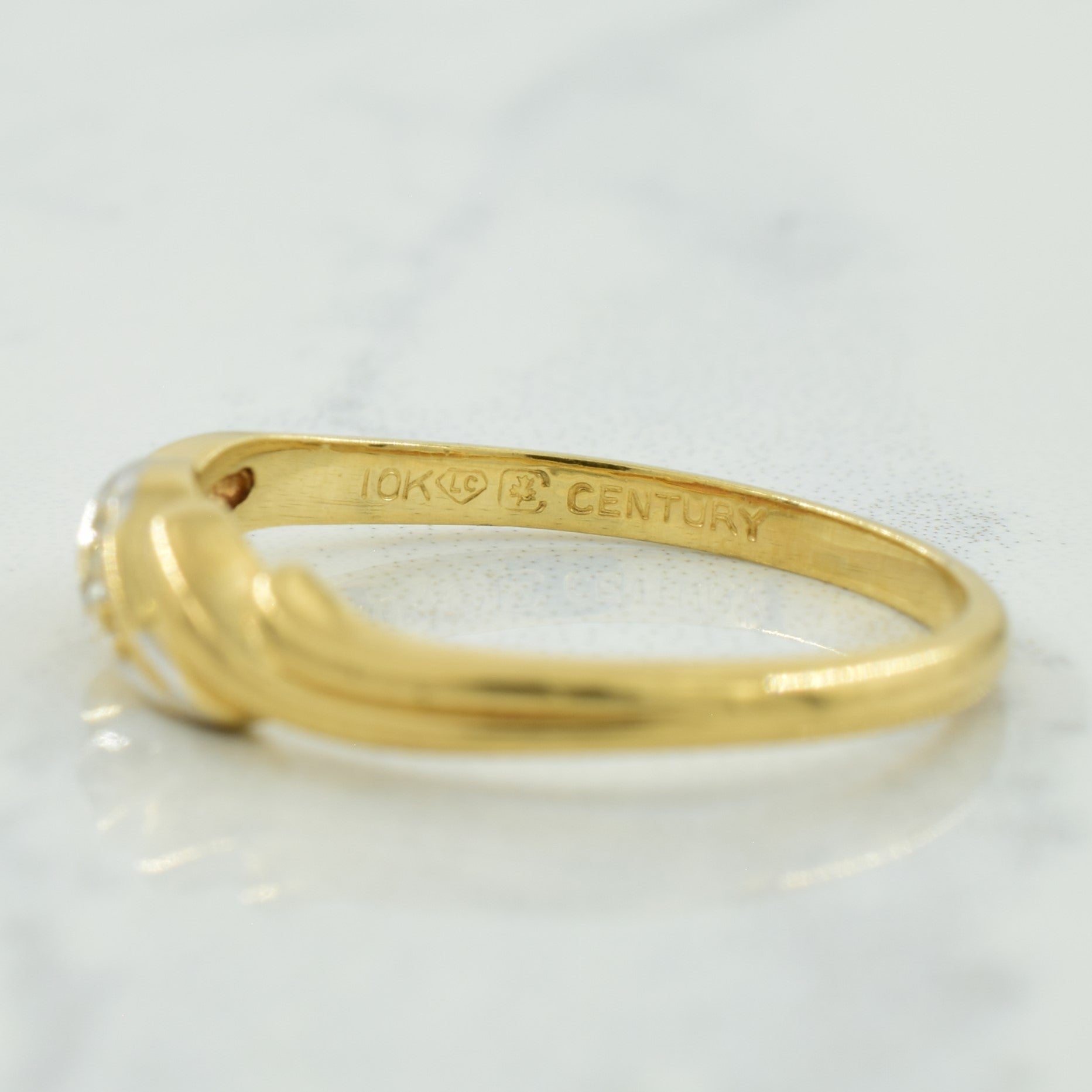 Solitaire Diamond Bypass Ring | 0.02ct | SZ 5.75 |
