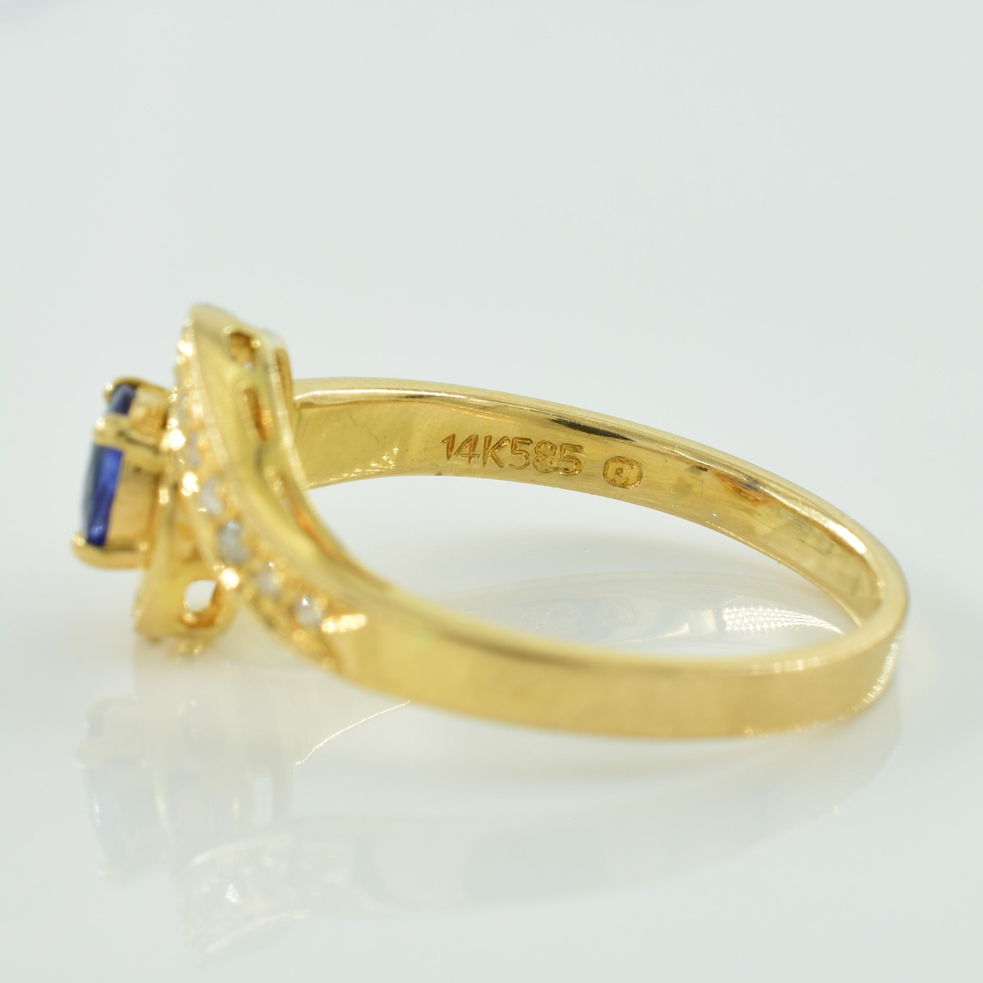 Blue Sapphire & Diamond Ring | 0.40ct, 0.11ctw | SZ 7.5 |