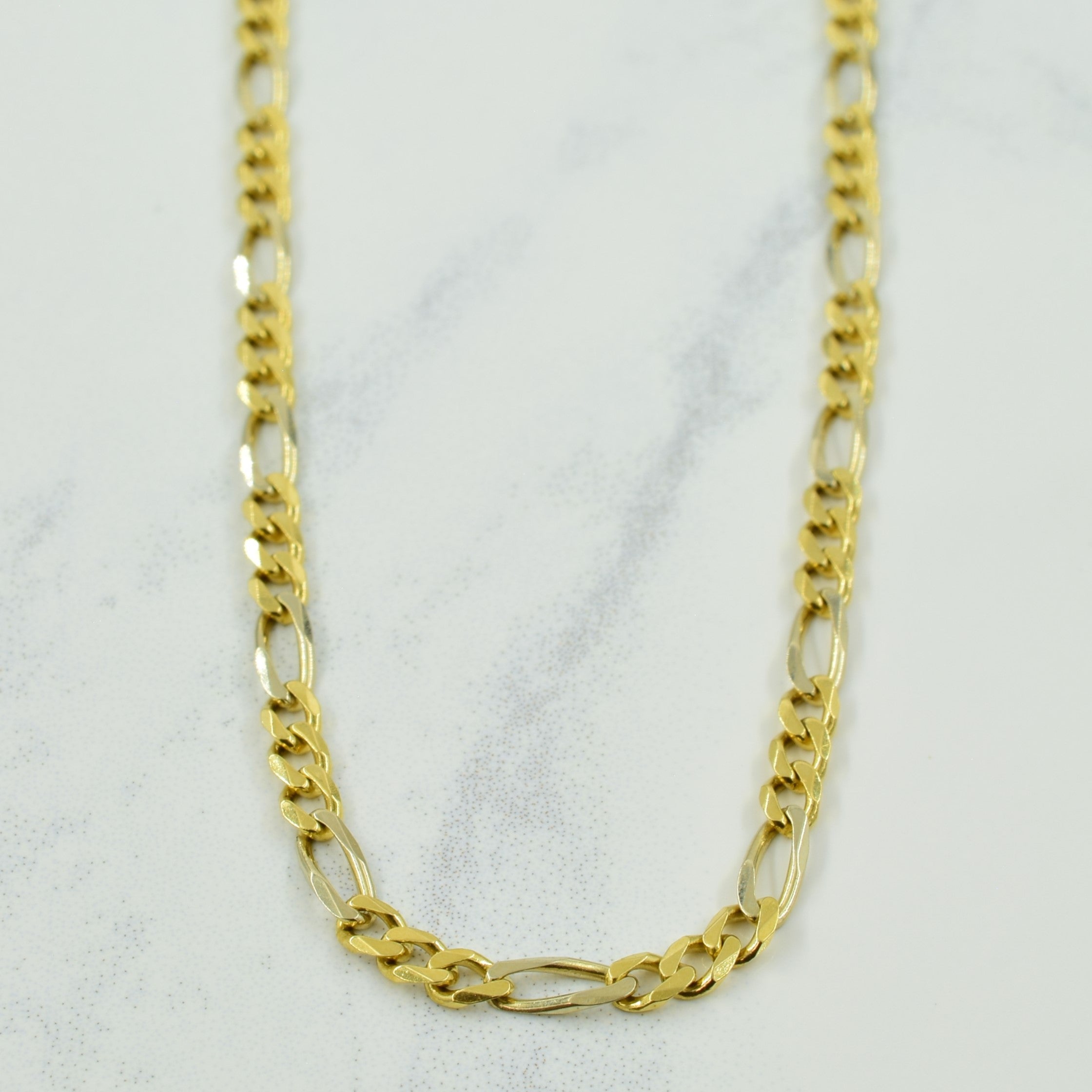 18k Yellow Gold Italian Hallmark Figaro Chain | 24.5" |
