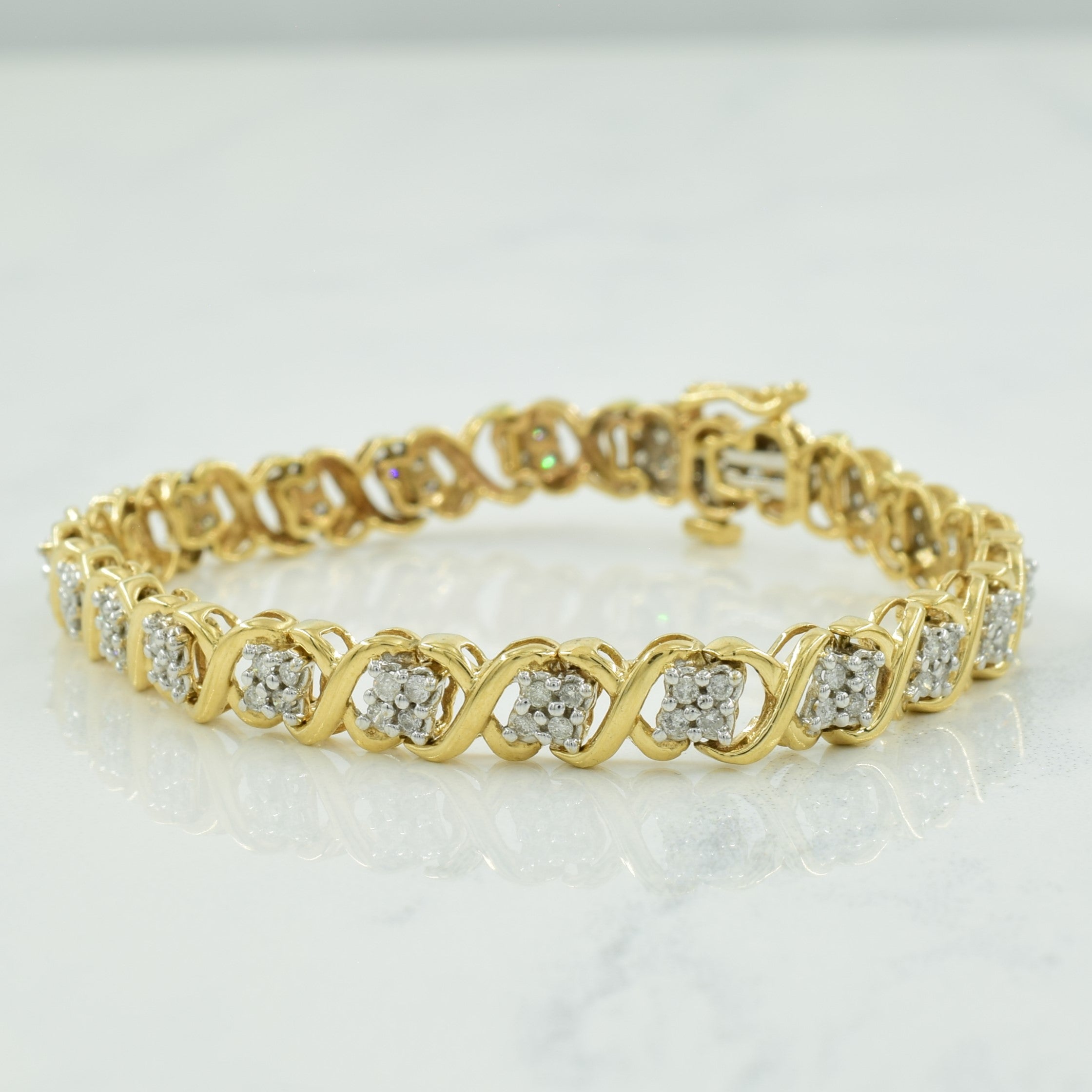 XO Diamond Tennis Bracelet | 0.88ctw | 6" |
