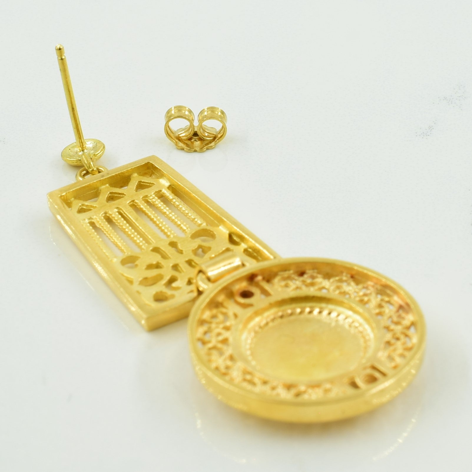18k Yellow Gold Statement Drop Earrings