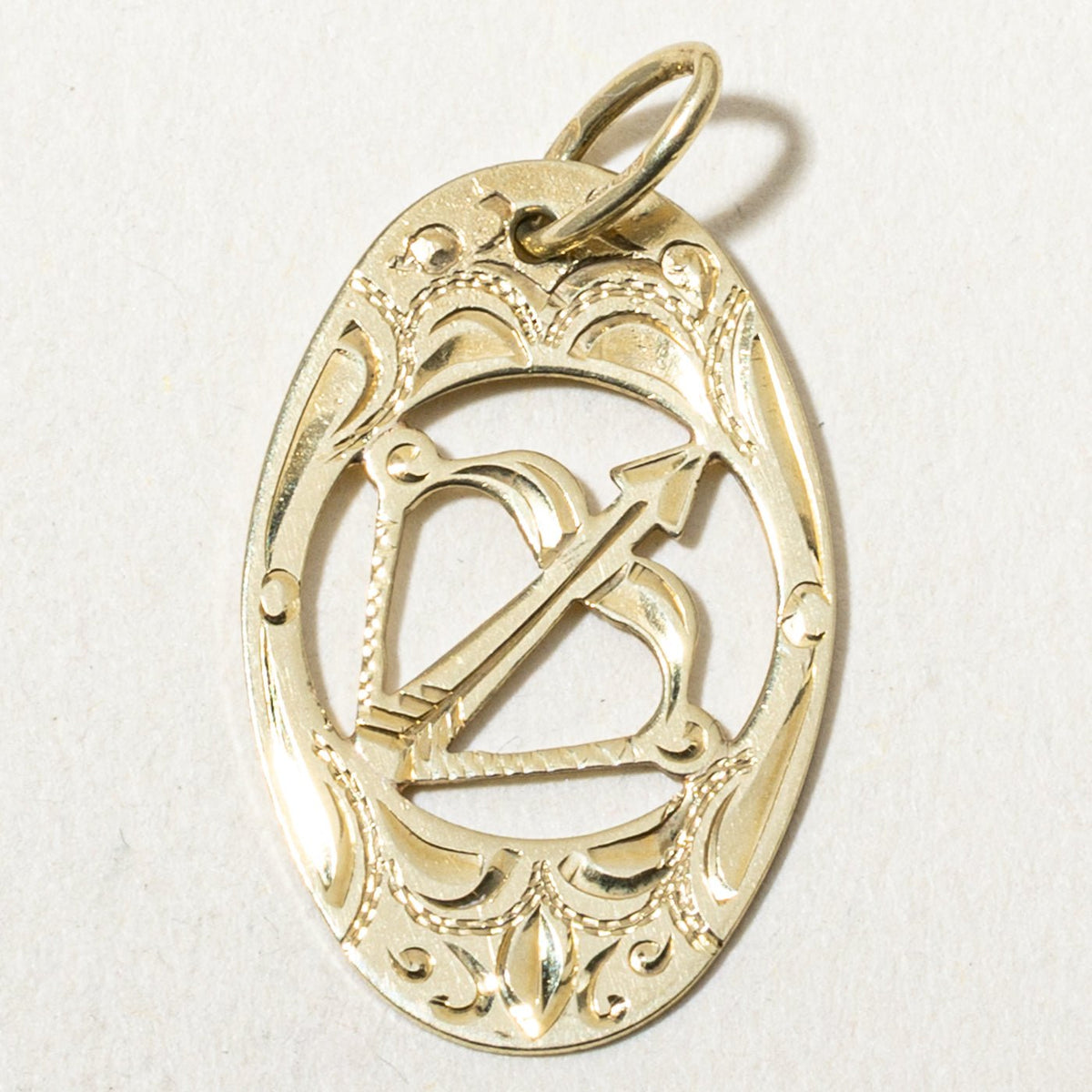 14k Yellow Gold Openwork Sagittarius Zodiac Pendant