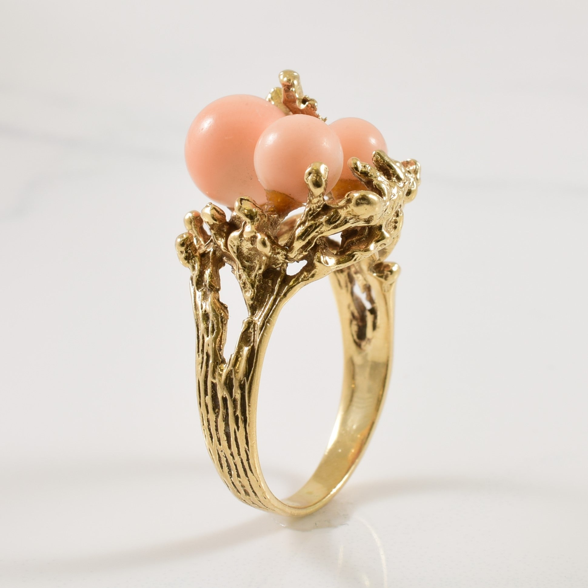 Coral Cocktail Ring | 6.50ctw | SZ 7.75 |