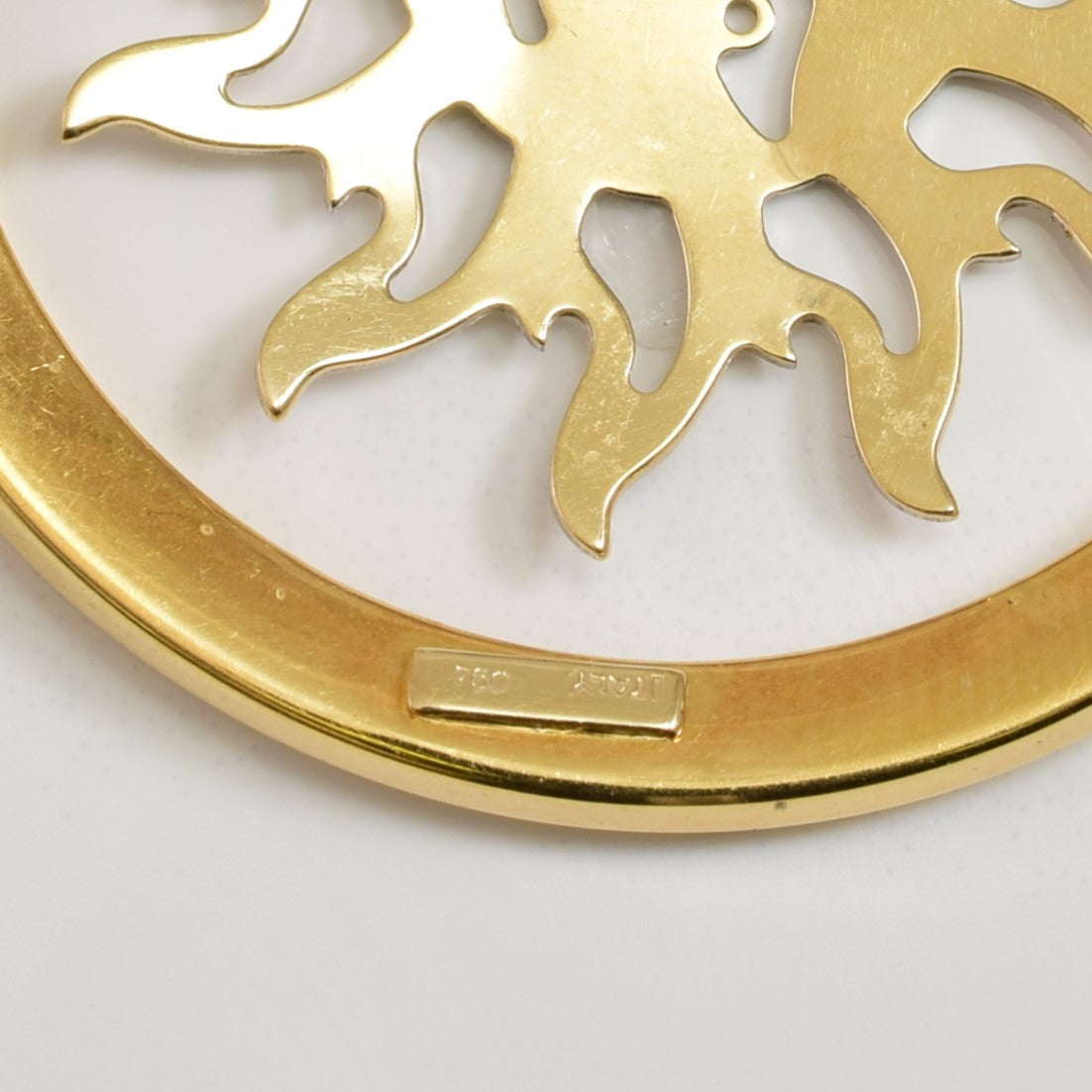 18k Two Tone Sun Pendant |