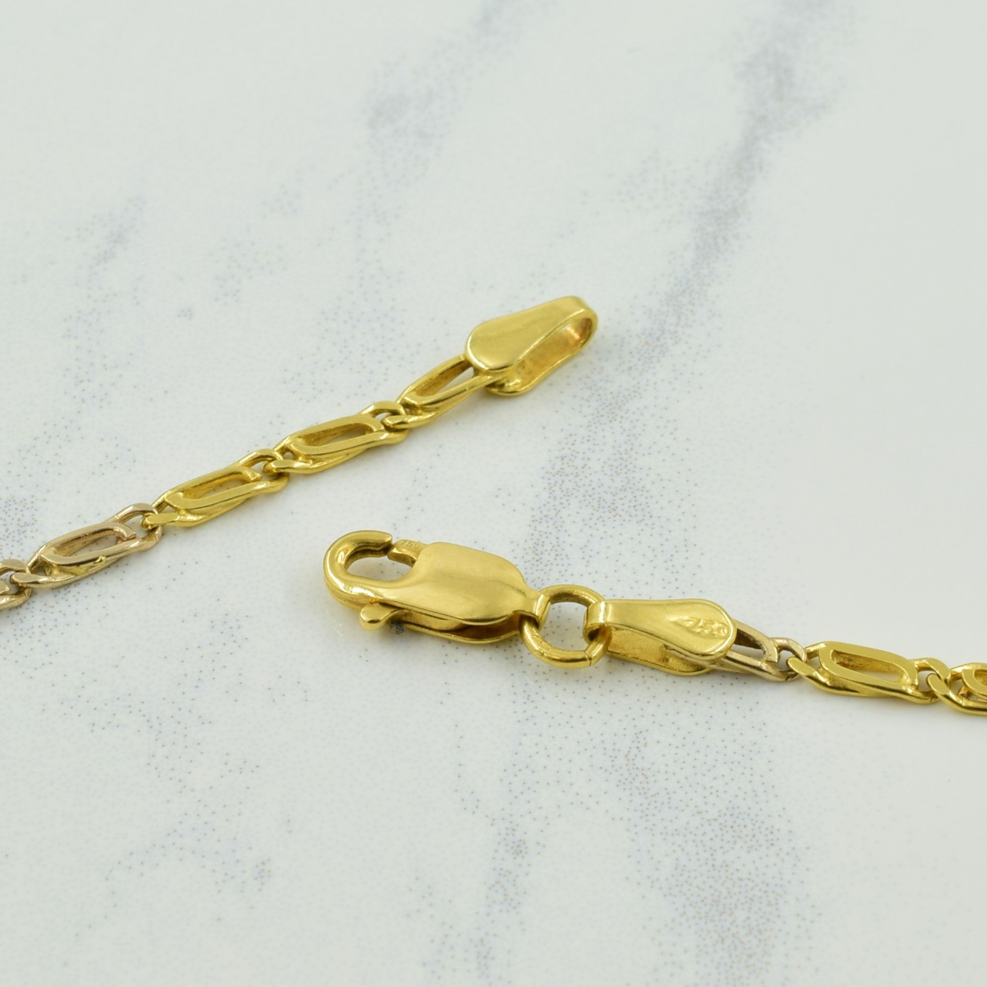 18k Yellow Gold Italian Hallmark Scroll Chain | 19.75" |