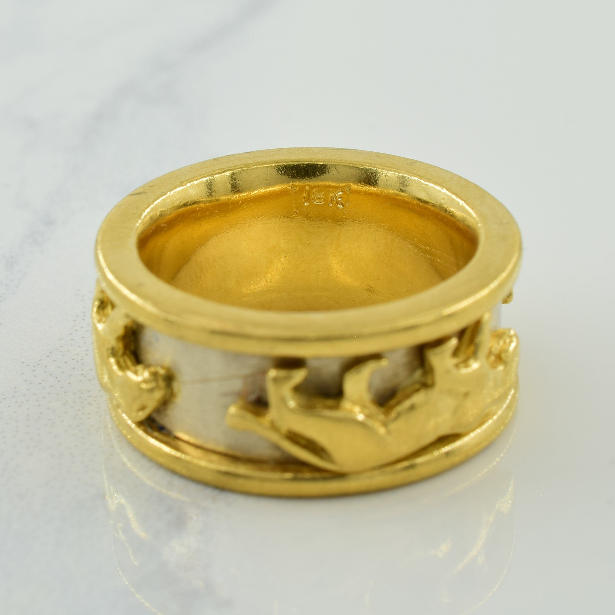 18k Two Tone Cougar Ring | SZ 5.25 |