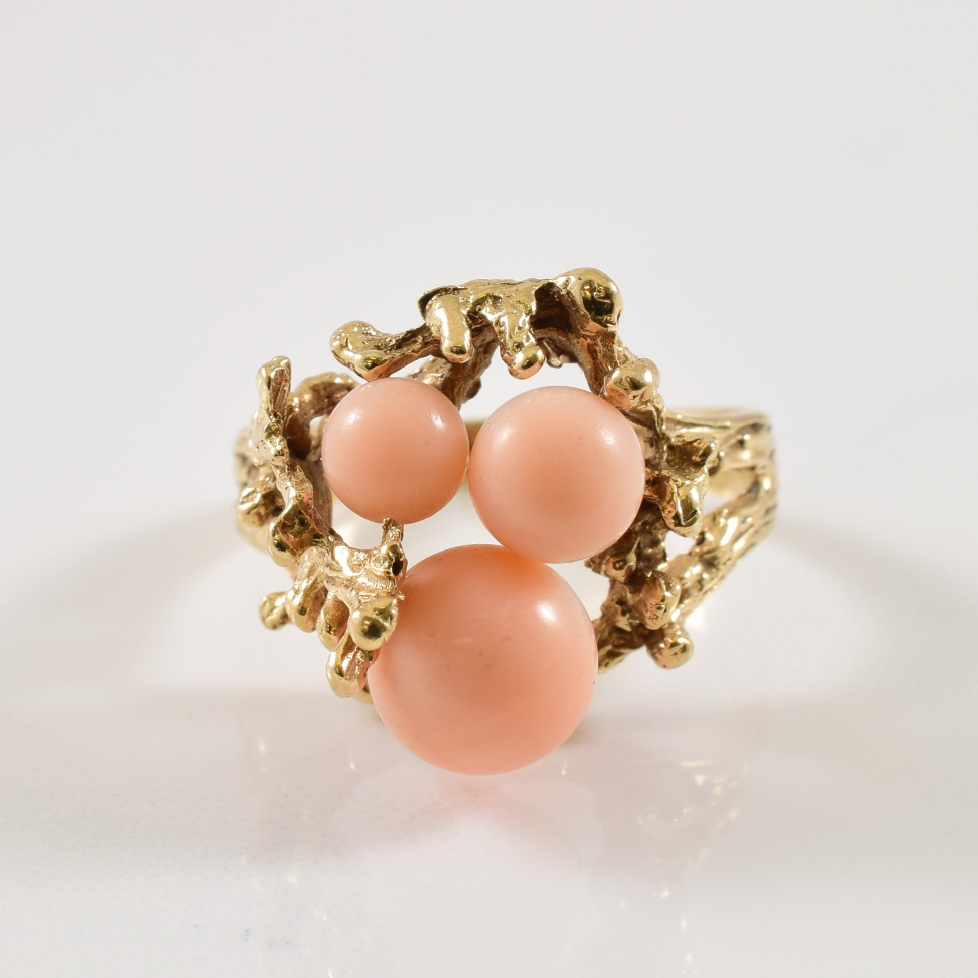 Coral Cocktail Ring | 6.50ctw | SZ 7.75 |