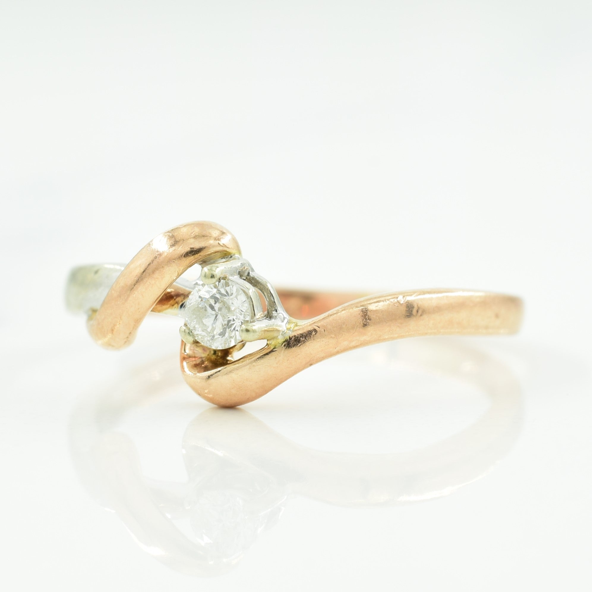 Two Tone Diamond Bypass Ring | 0.06ct | SZ 6.5 |