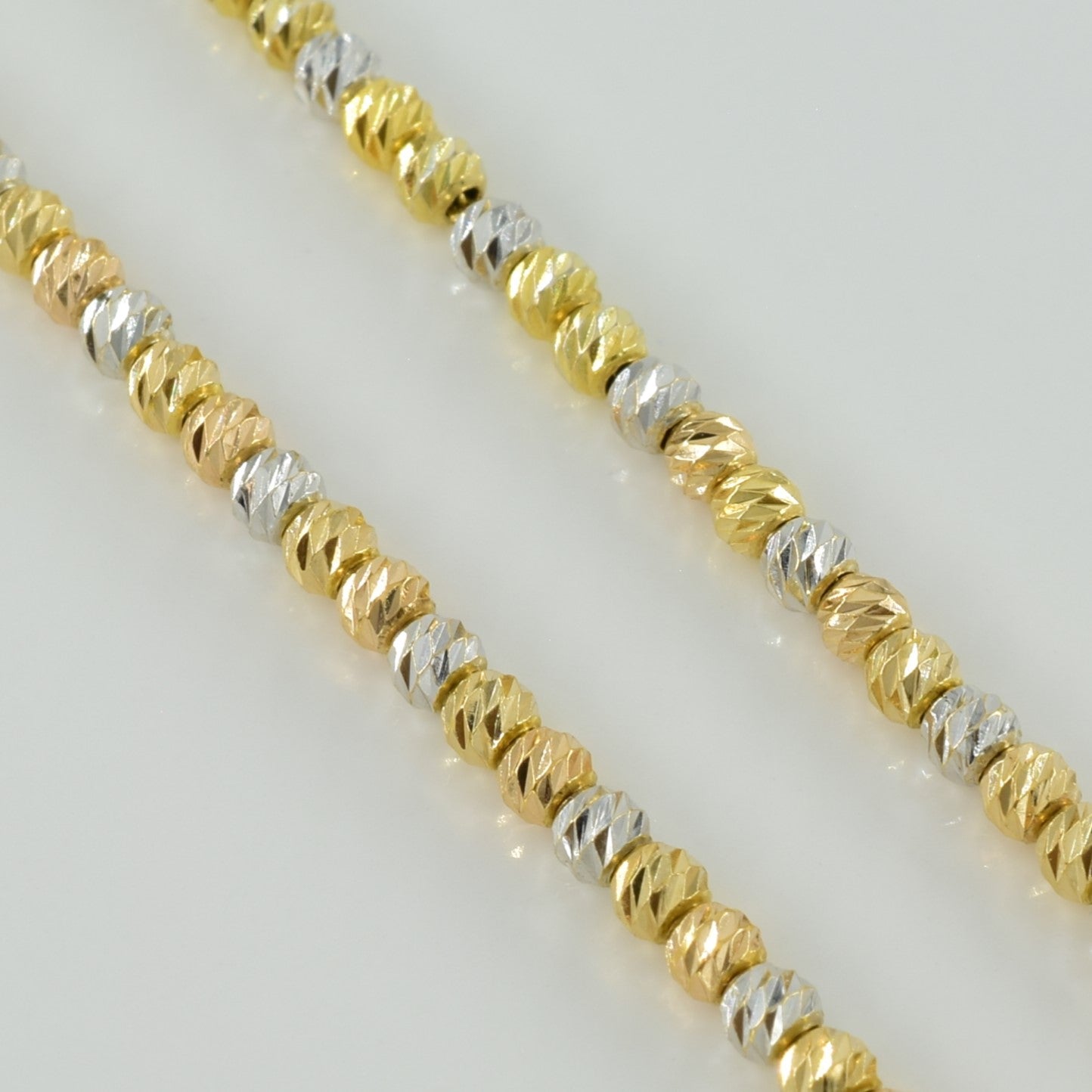 18k Tri Tone Gold Bead Chain | 16.25" |
