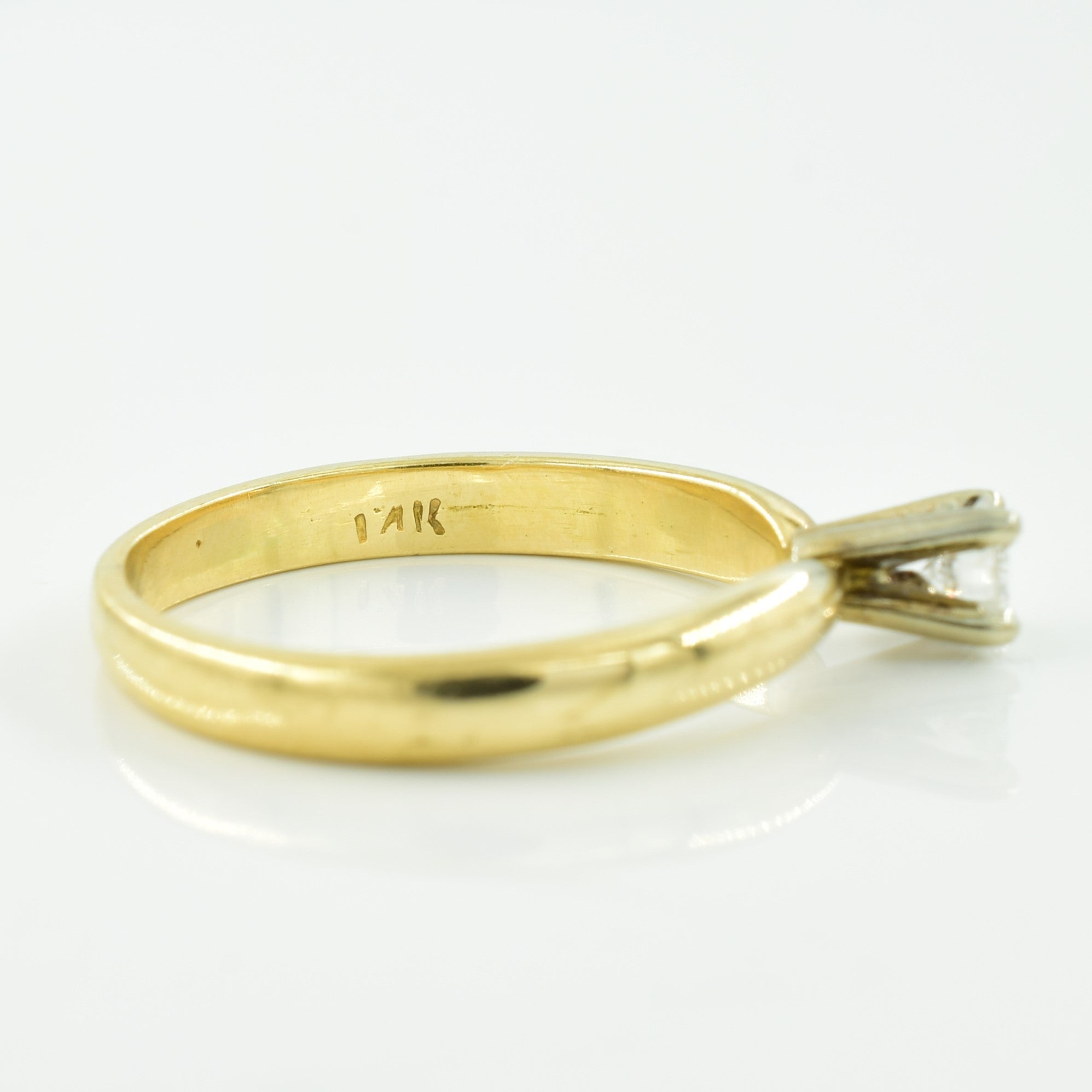 Solitaire Diamond Tapered Ring | 0.14ct | SZ 4.25 |