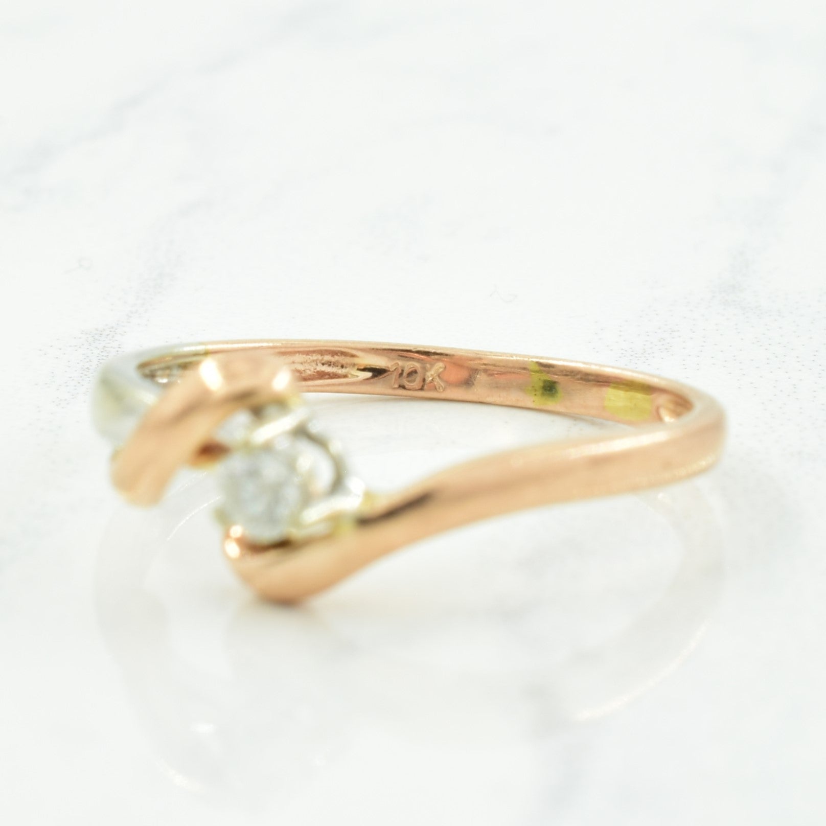 Two Tone Diamond Bypass Ring | 0.06ct | SZ 6.5 |