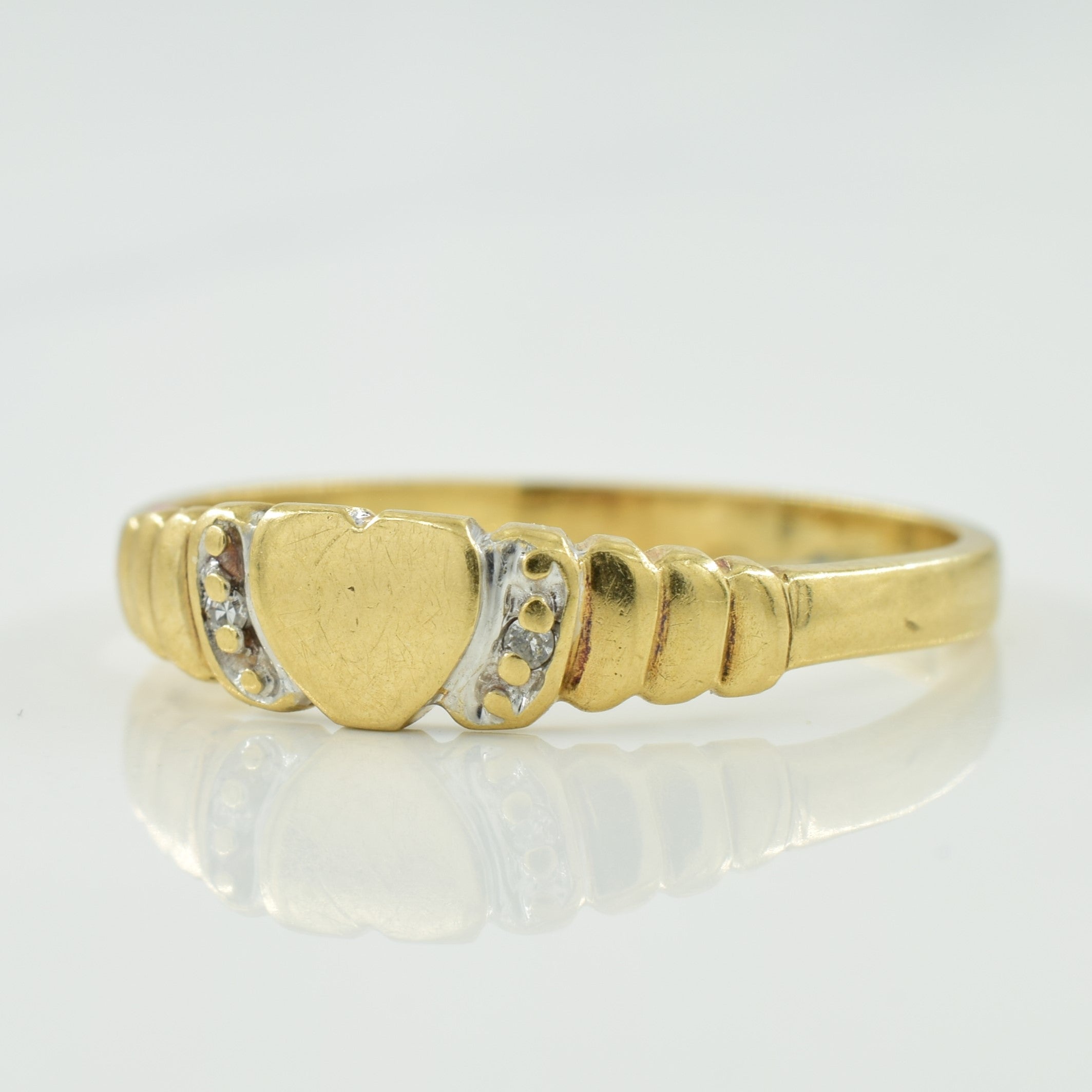 Diamond Heart Ring | 0.01ctw | SZ 8.5 |