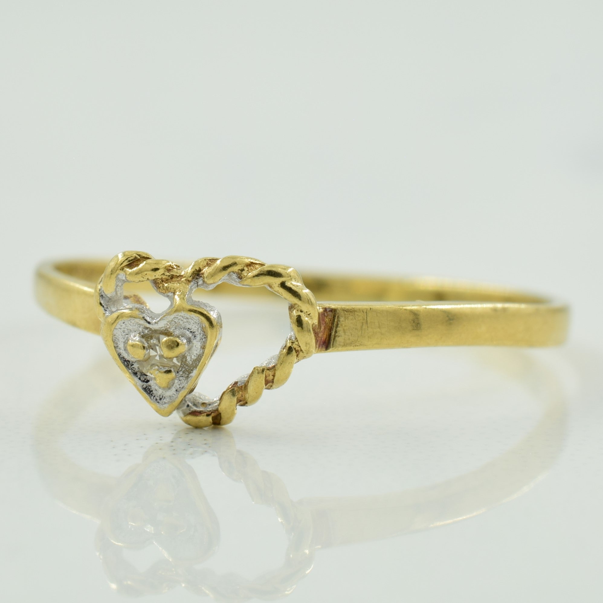 Diamond Heart Shaped Ring | 0.02ct | SZ 6.5 |