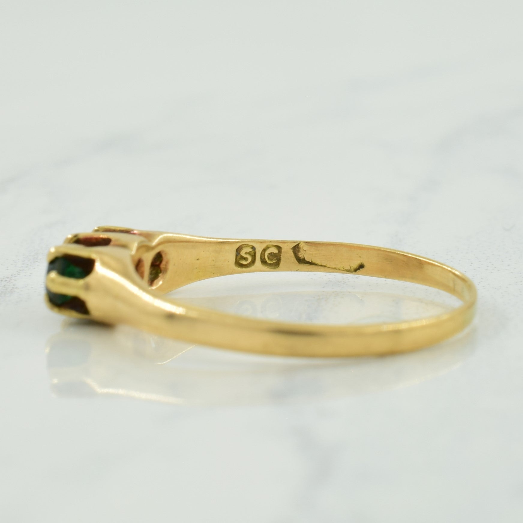 Soudé "Emerald" Triplet & Diamond Ring | 0.12ctw, 0.06ct | SZ 7 |
