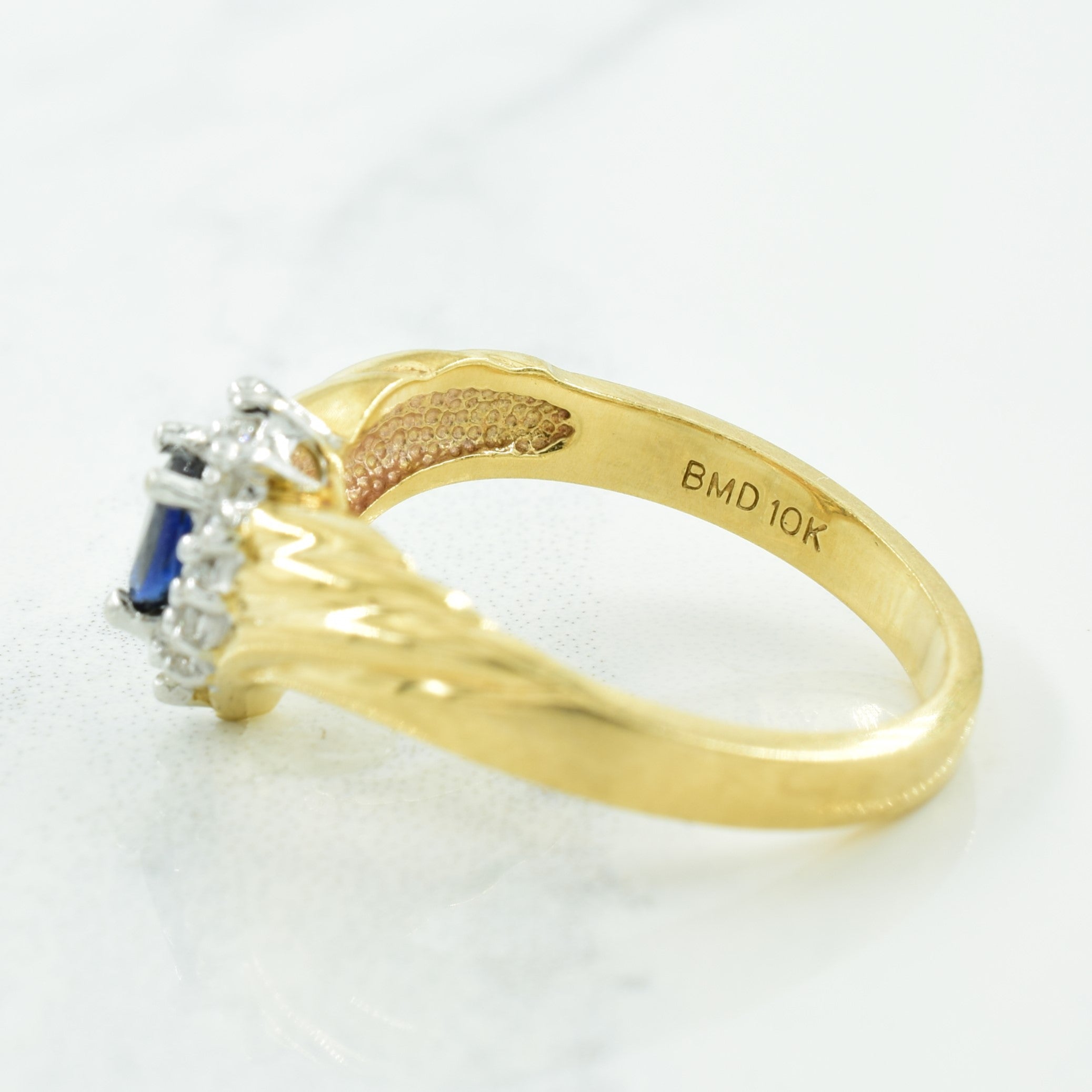 Sapphire & Diamond Chevron Ring | 0.20ct, 0.12ctw | SZ 6.75 |