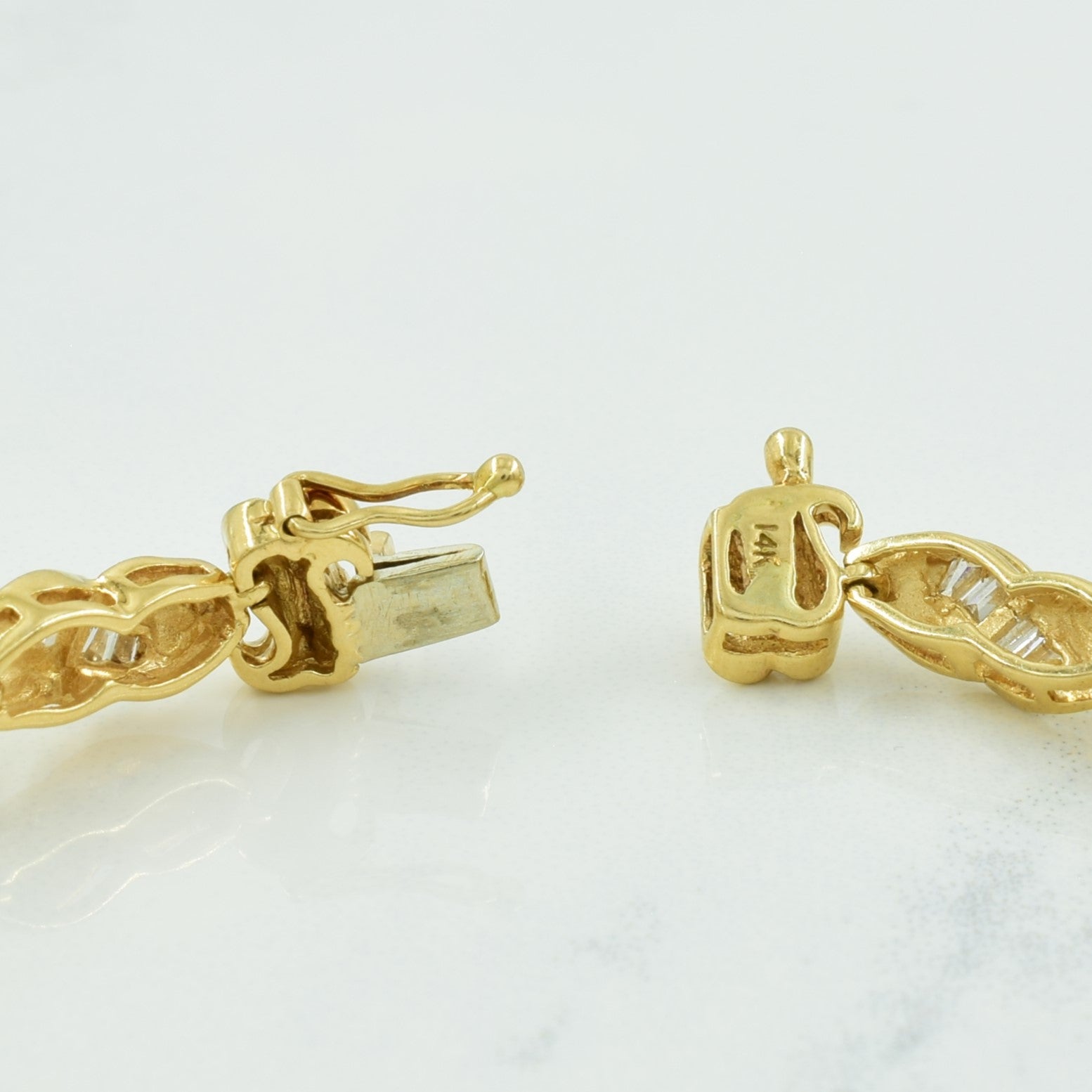 Diamond Baguette Yellow Gold 14k Bracelet | 0.55ctw | 7" |