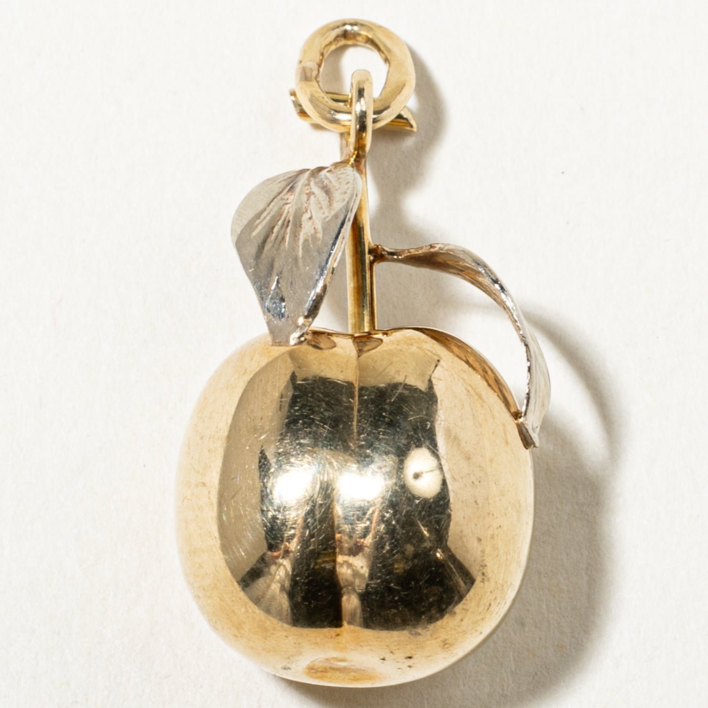 14k Yellow & White Gold Apple Charm