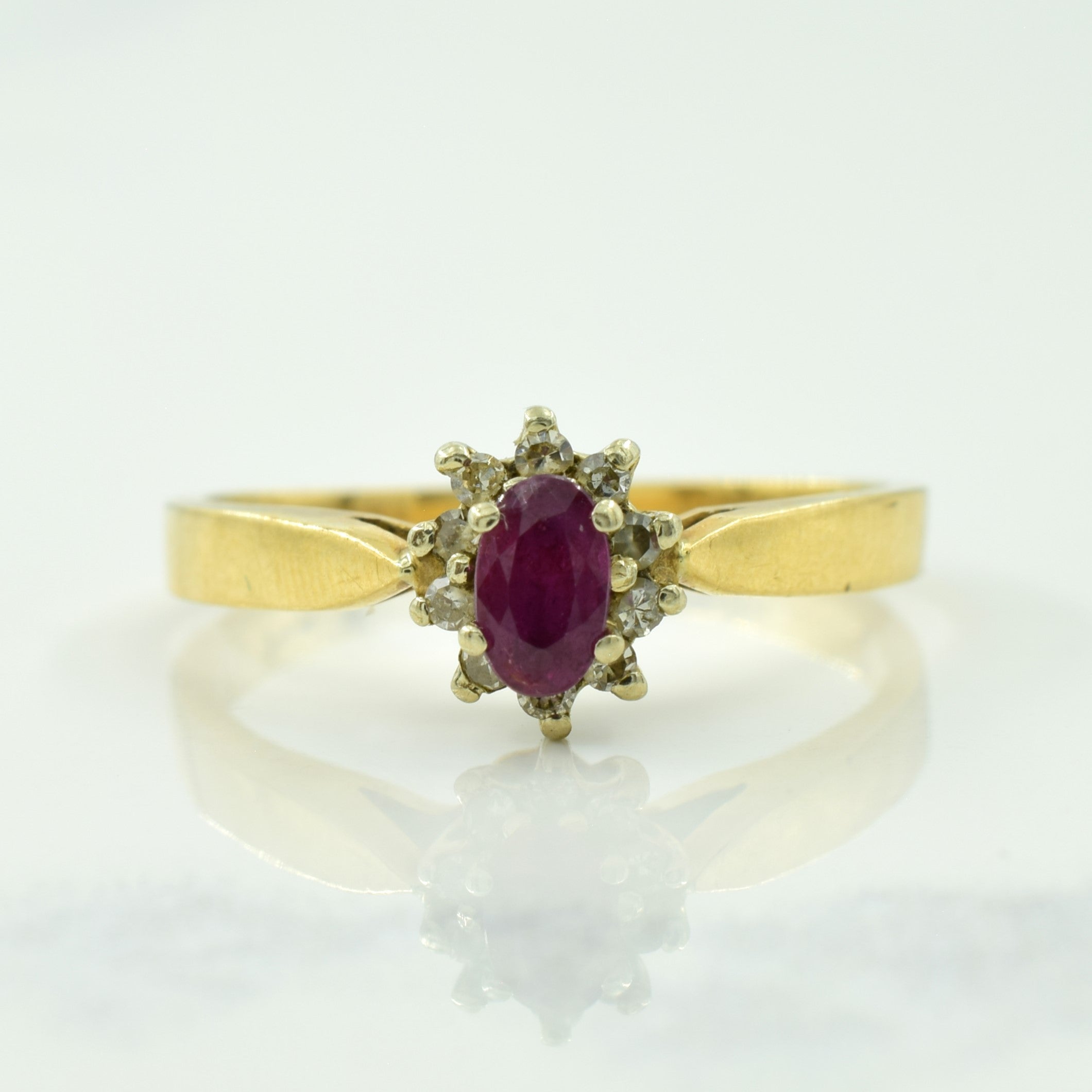 Ruby & Diamond Ring | 0.25ct, 0.10ctw | SZ 7 |