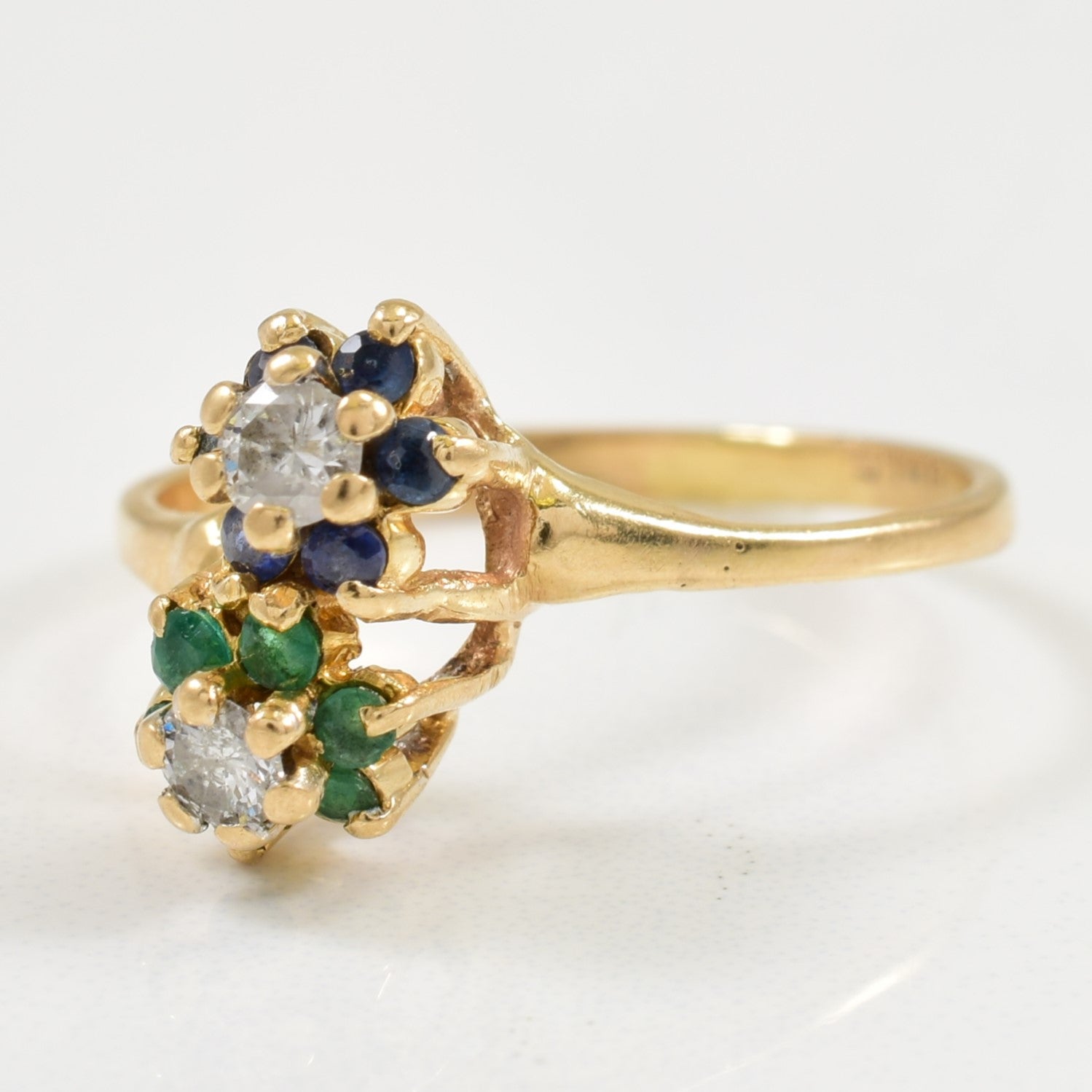 Multi Gem & Diamond Ring | 0.30ctw, 0.14ctw | SZ 6 |