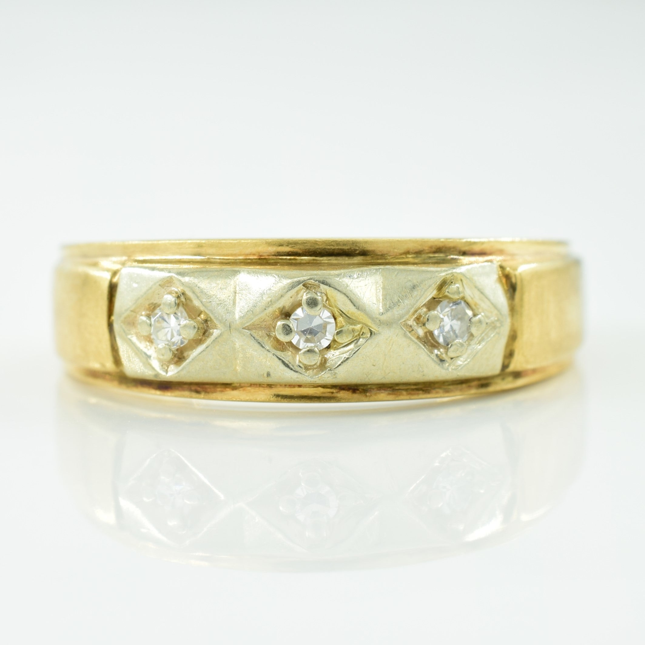 Three Stone Diamond Ring | 0.04ctw | SZ 6.75 |