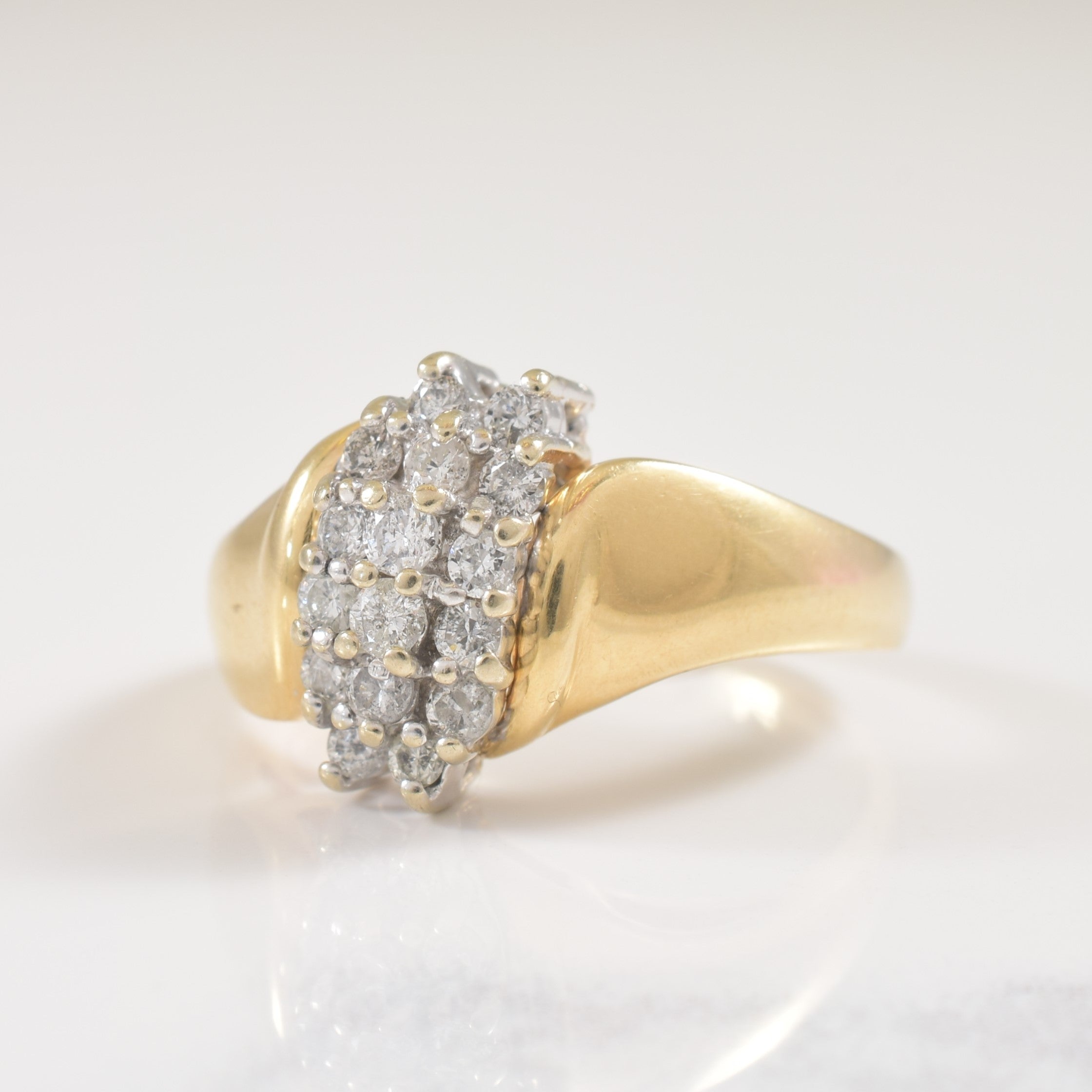 Diamond Cluster Bypass Ring | 0.36ctw | SZ 7.5 |