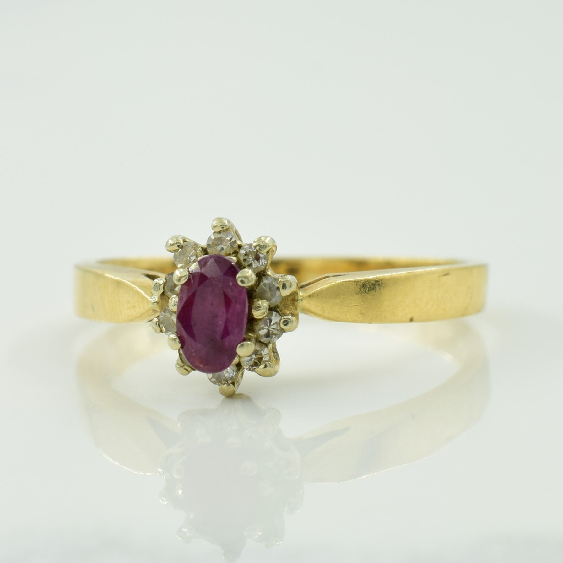 Ruby & Diamond Ring | 0.25ct, 0.10ctw | SZ 7 |