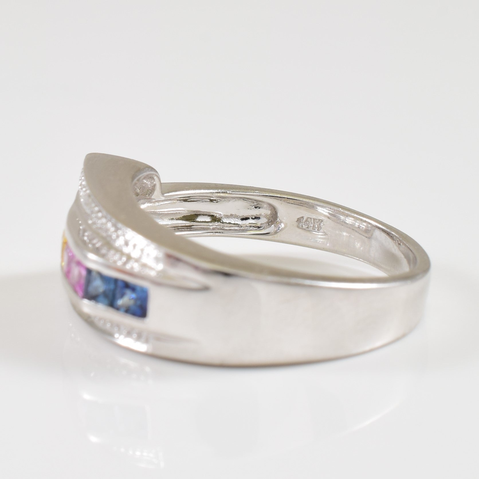 Multi Colour Sapphire & Diamond Ring | 0.35ctw, 0.06ctw | SZ 6.5 |