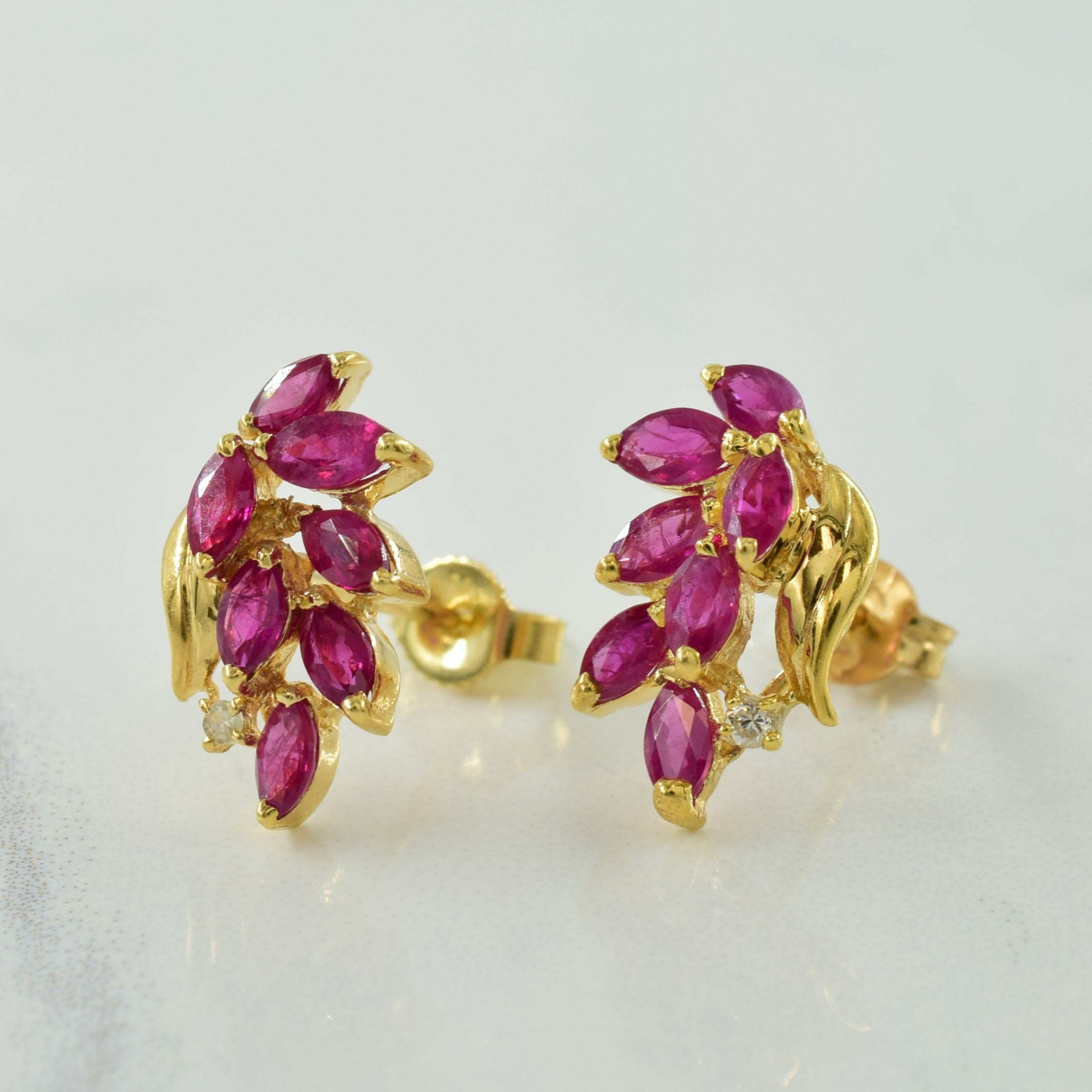 Ruby & Diamond Earrings | 1.50ctw, 0.04ctw |