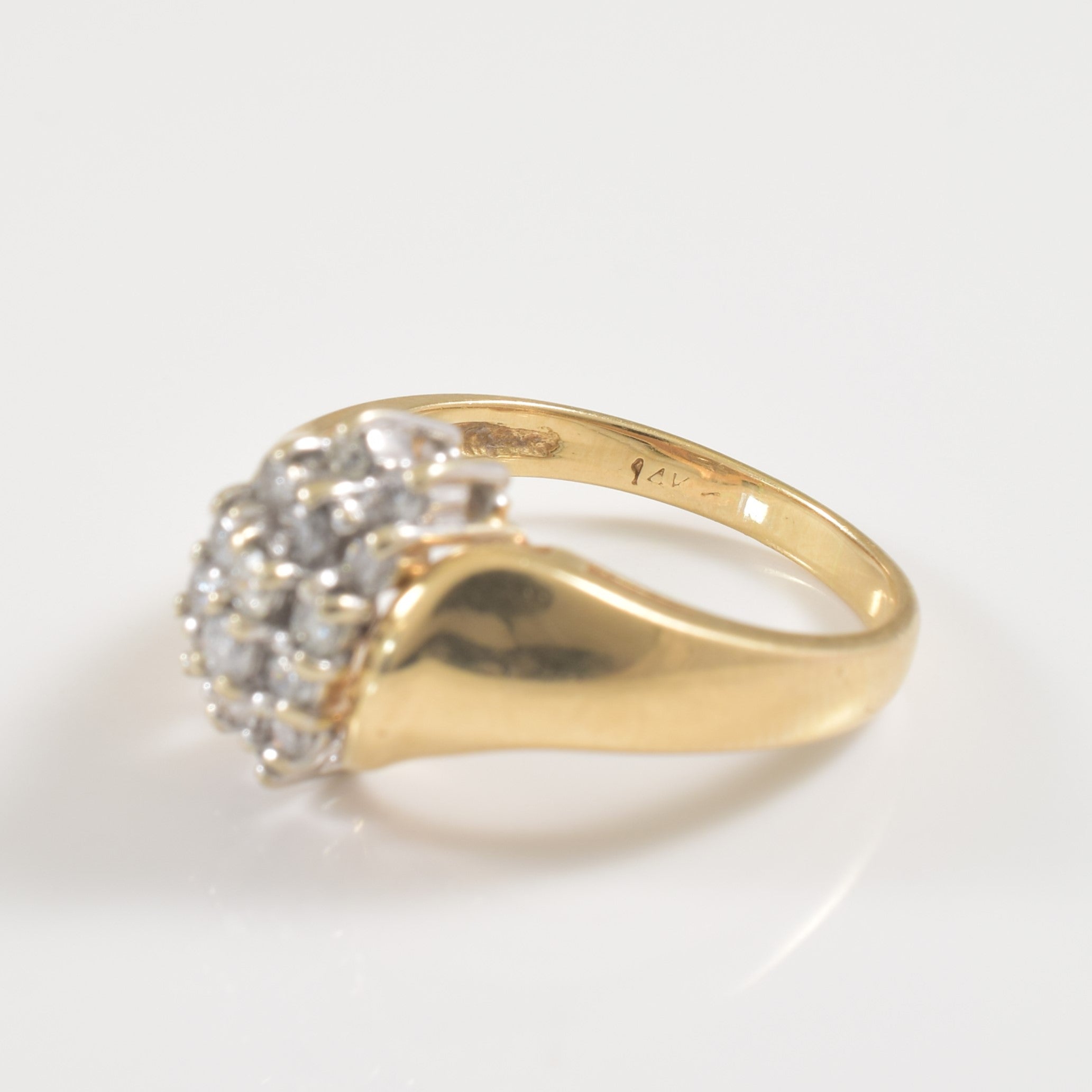 Diamond Cluster Bypass Ring | 0.36ctw | SZ 7.5 |