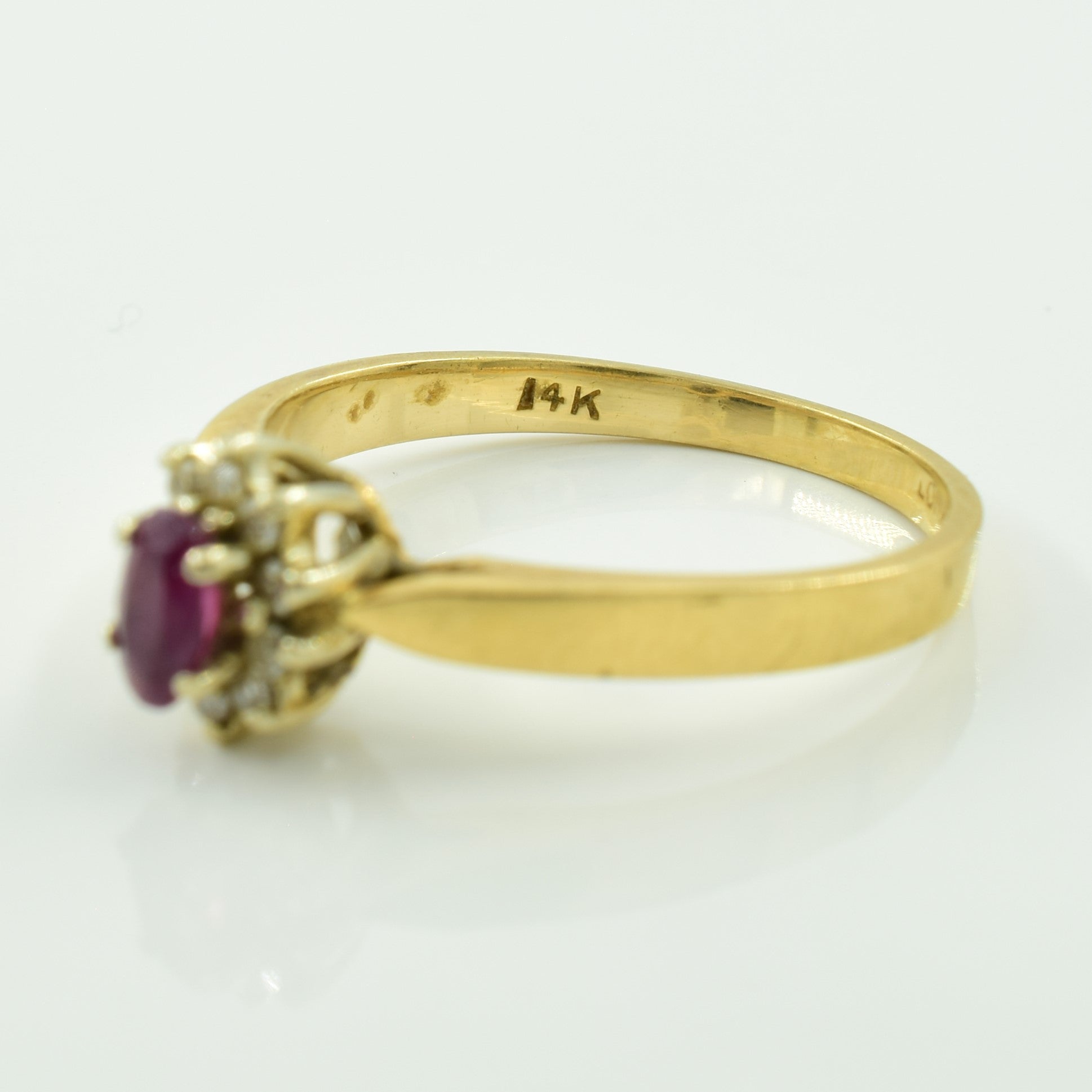 Ruby & Diamond Ring | 0.25ct, 0.10ctw | SZ 7 |