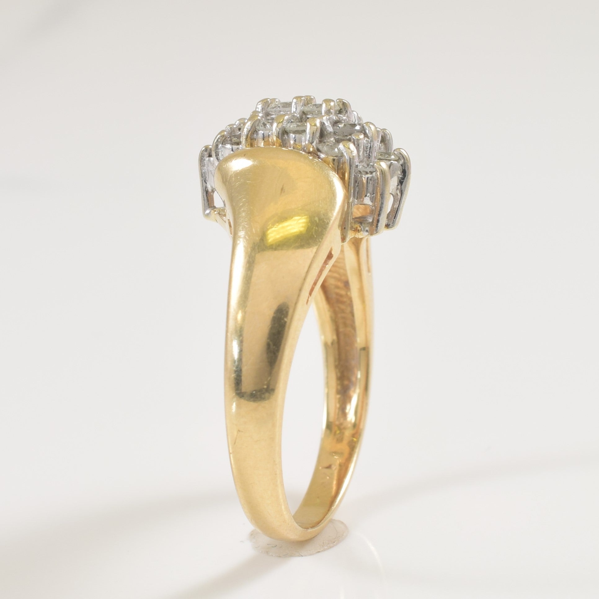 Diamond Cluster Bypass Ring | 0.36ctw | SZ 7.5 |