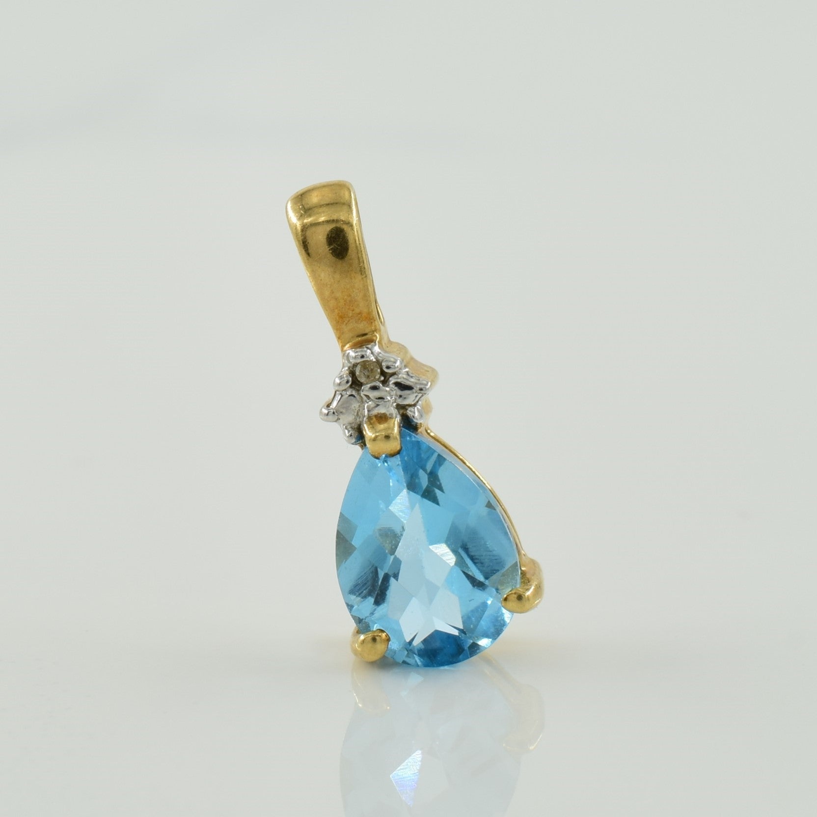 Blue Topaz & Diamond Pendant & Earring Set | 1.60ctw, 0.01ctw |