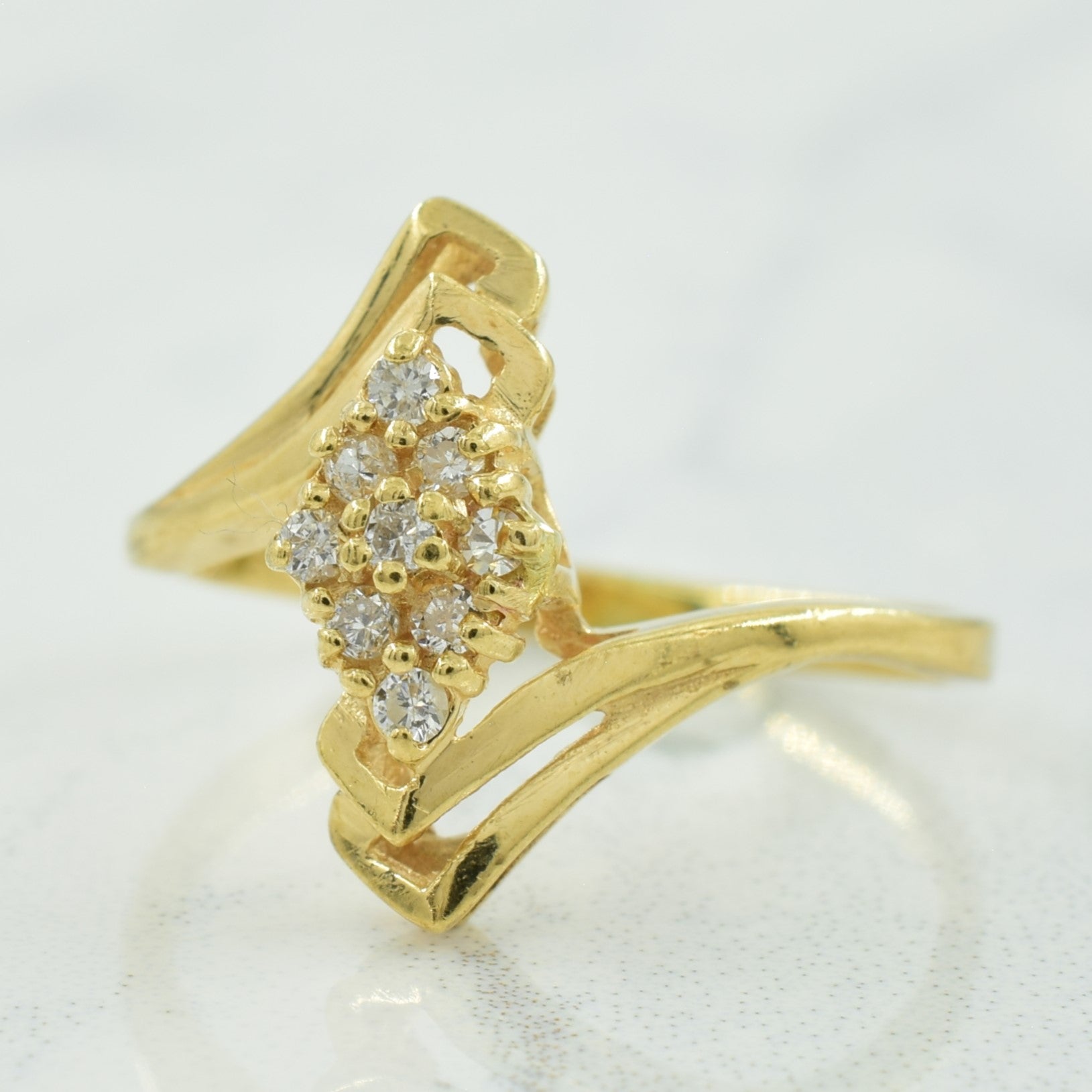 Diamond Bypass Ring | 0.10ctw | SZ 5 |