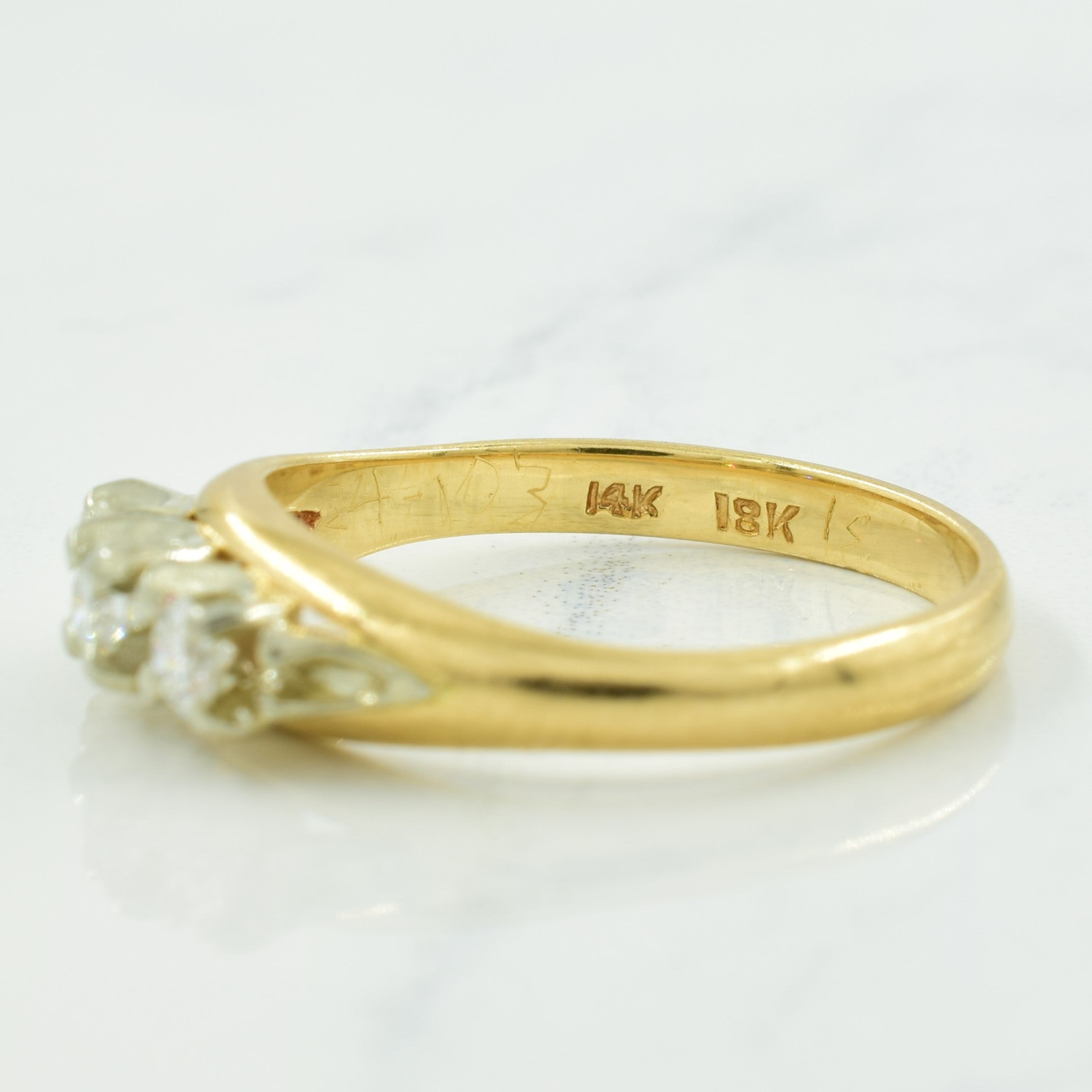 Three Stone Diamond Ring | 0.24ctw | SZ 6.5 |