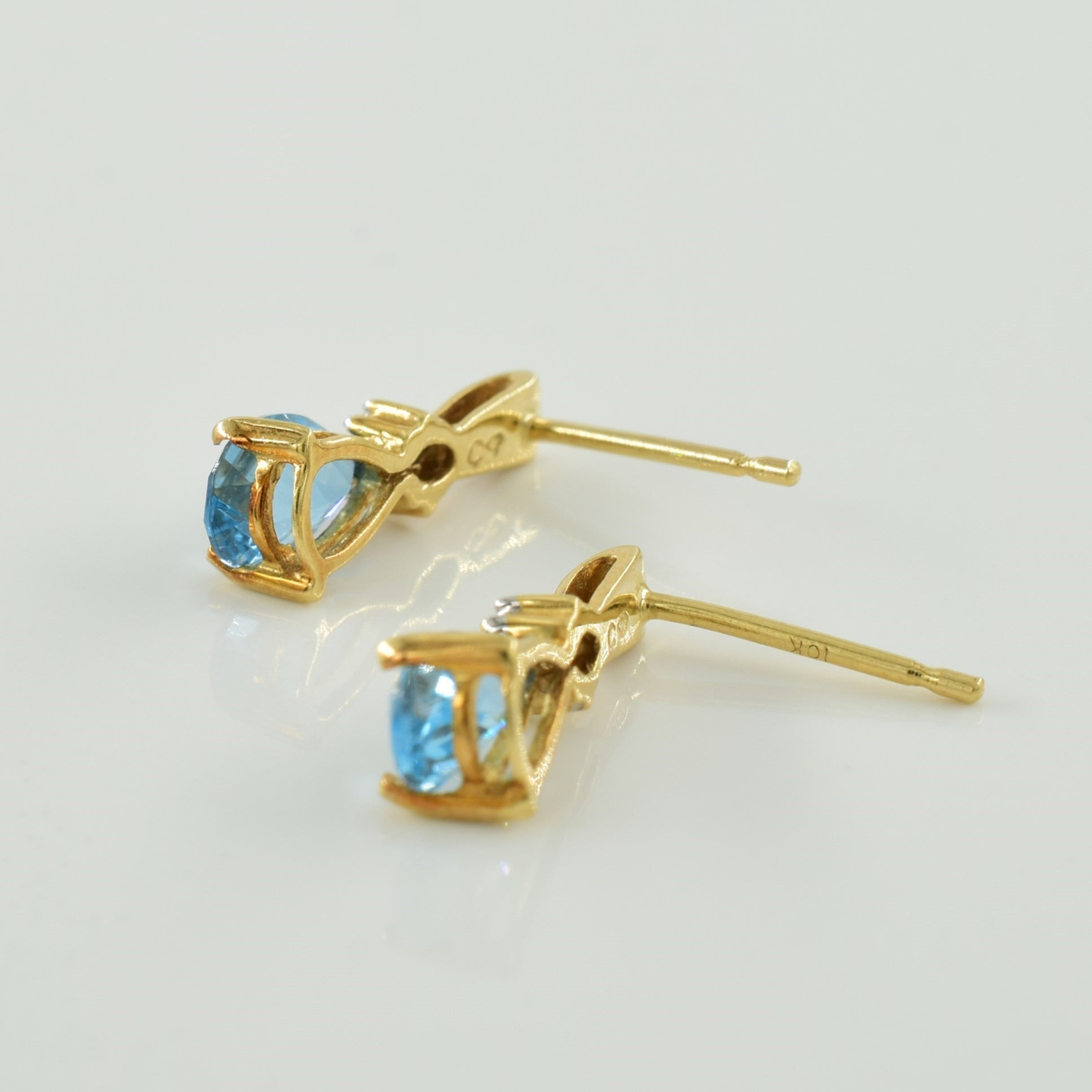 Blue Topaz & Diamond Pendant & Earring Set | 1.60ctw, 0.01ctw |
