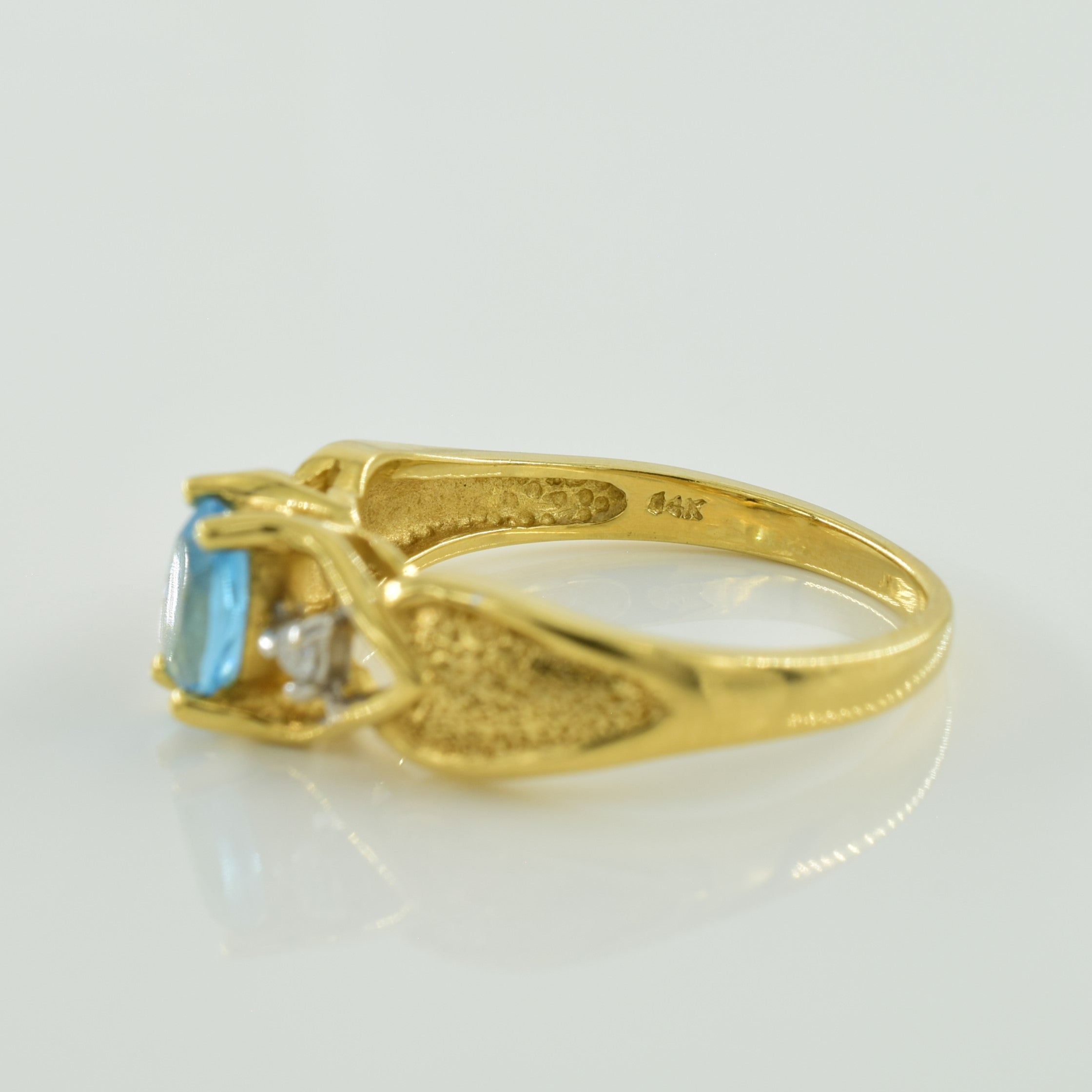 Blue Topaz & Diamond Ring | 0.43ct, 0.04ctw | SZ 6 |