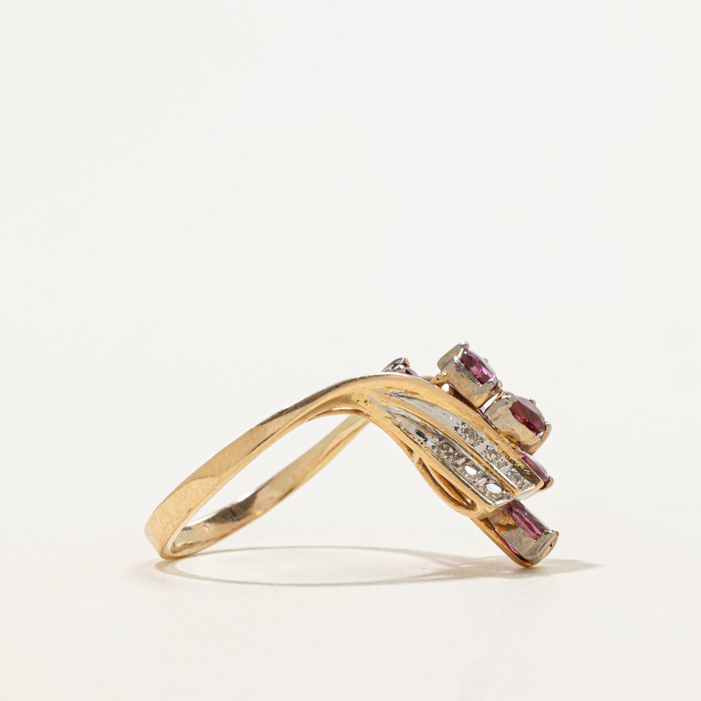 14K Ring with Diamond Accents with Ruby