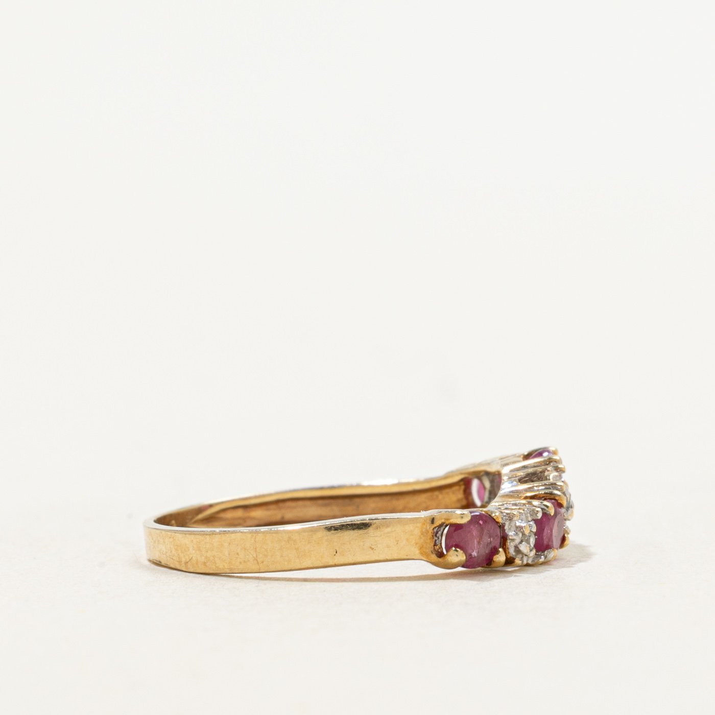 10K Ring with Diamond Accents with Ruby