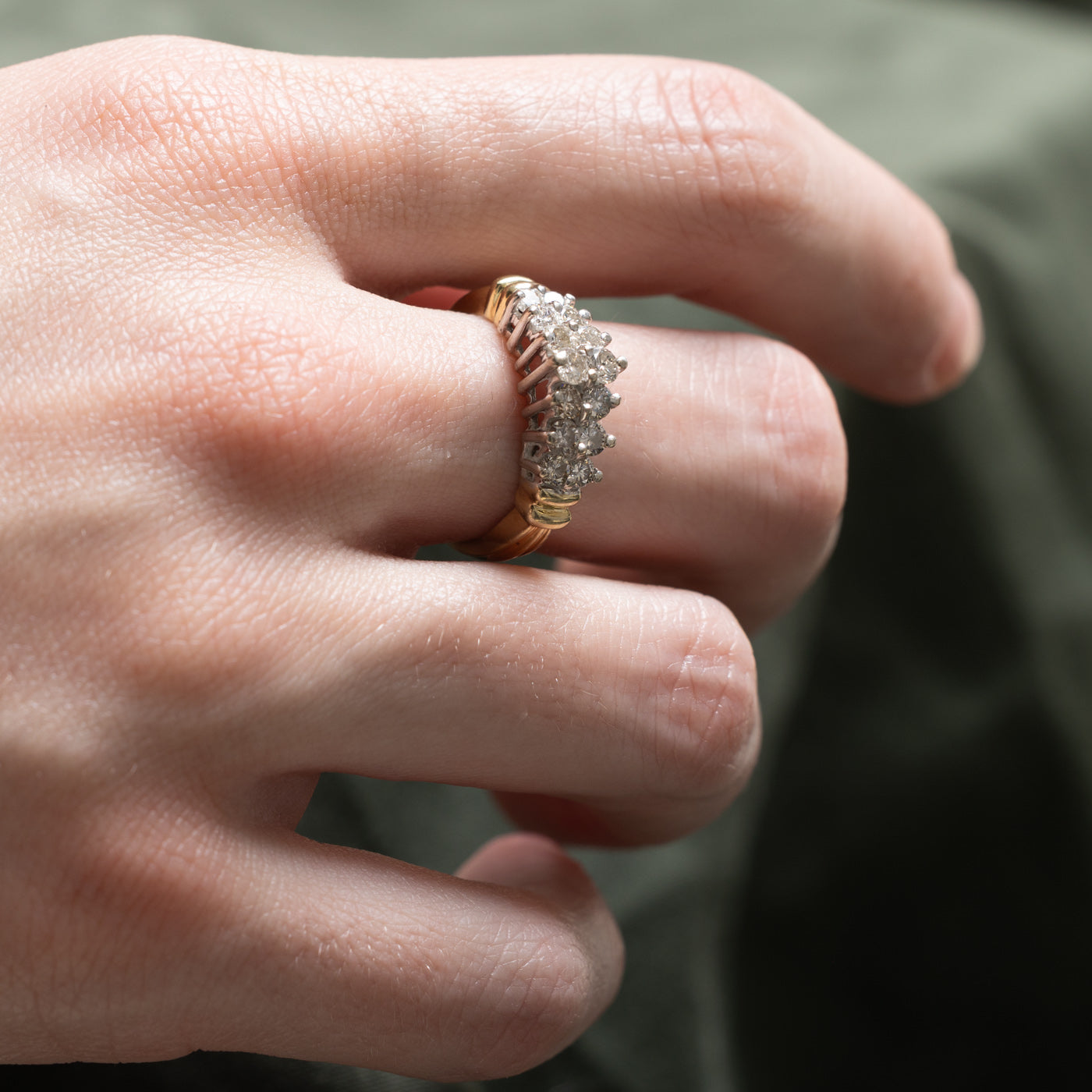 Double Row High Set Diamond Ring | 1.00ctw | SZ 6.25