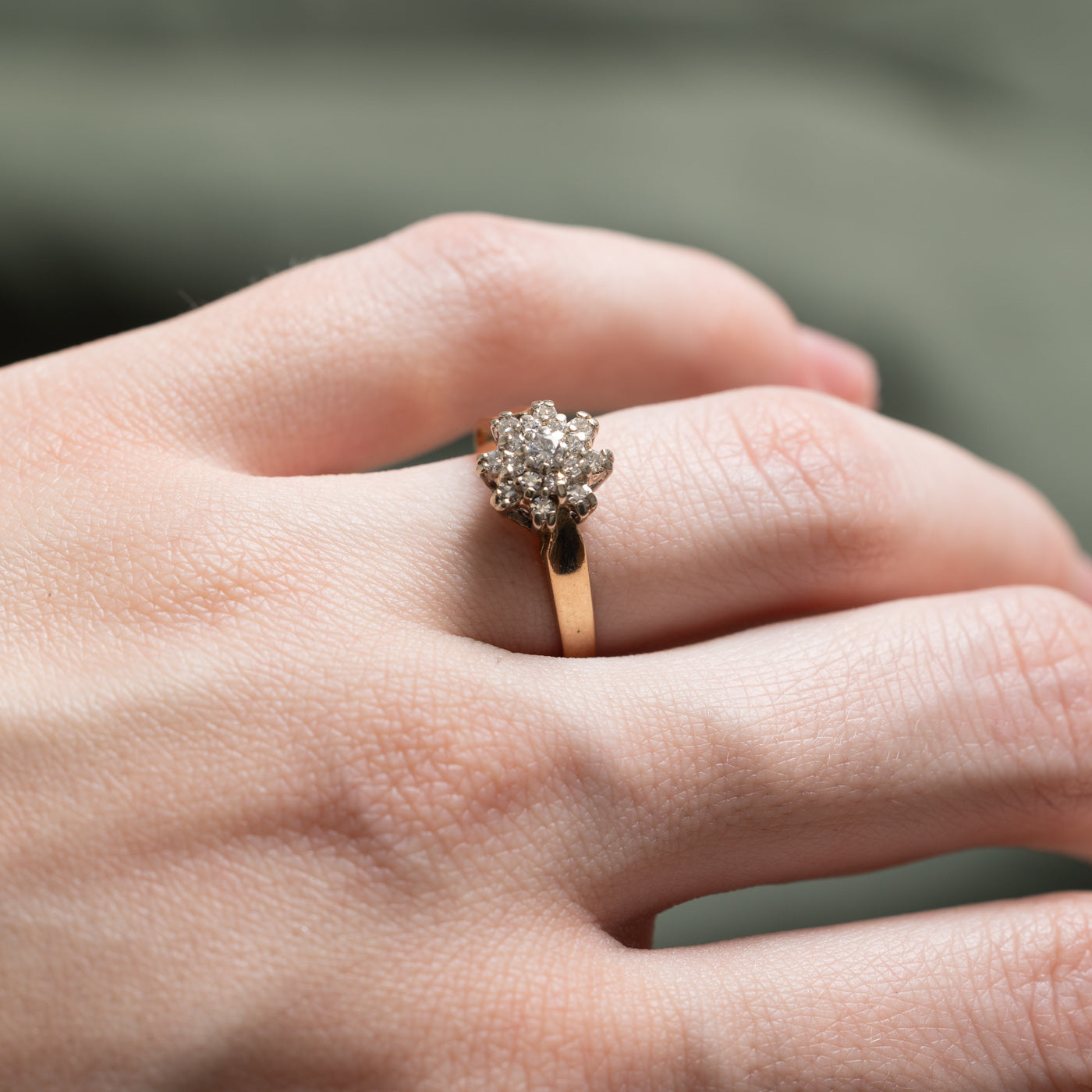 Bague pétale sertie de diamants | 0,28 ct | Taille 7
