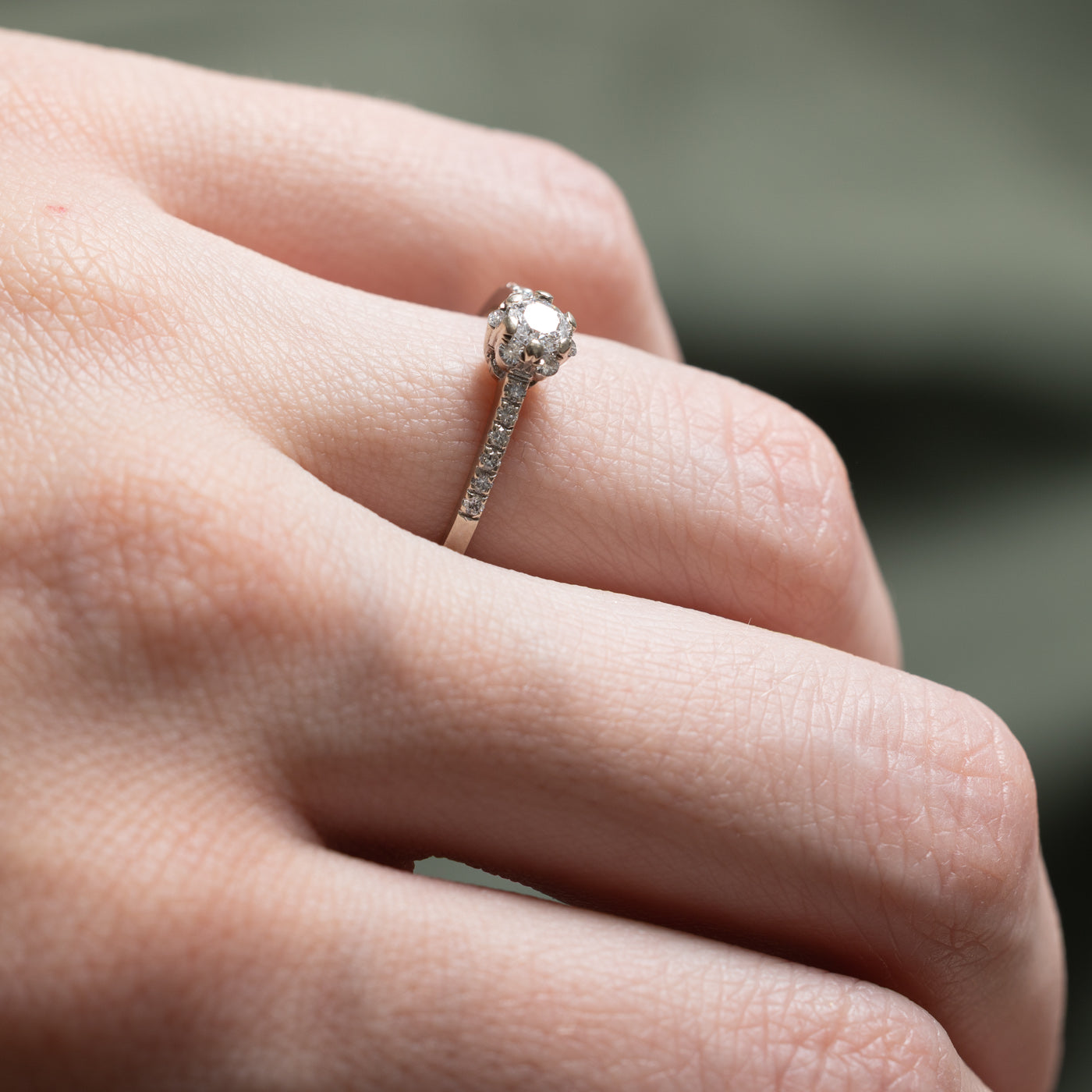Diamond Petal Engagement Ring | 0.41ctw | SZ 5.5