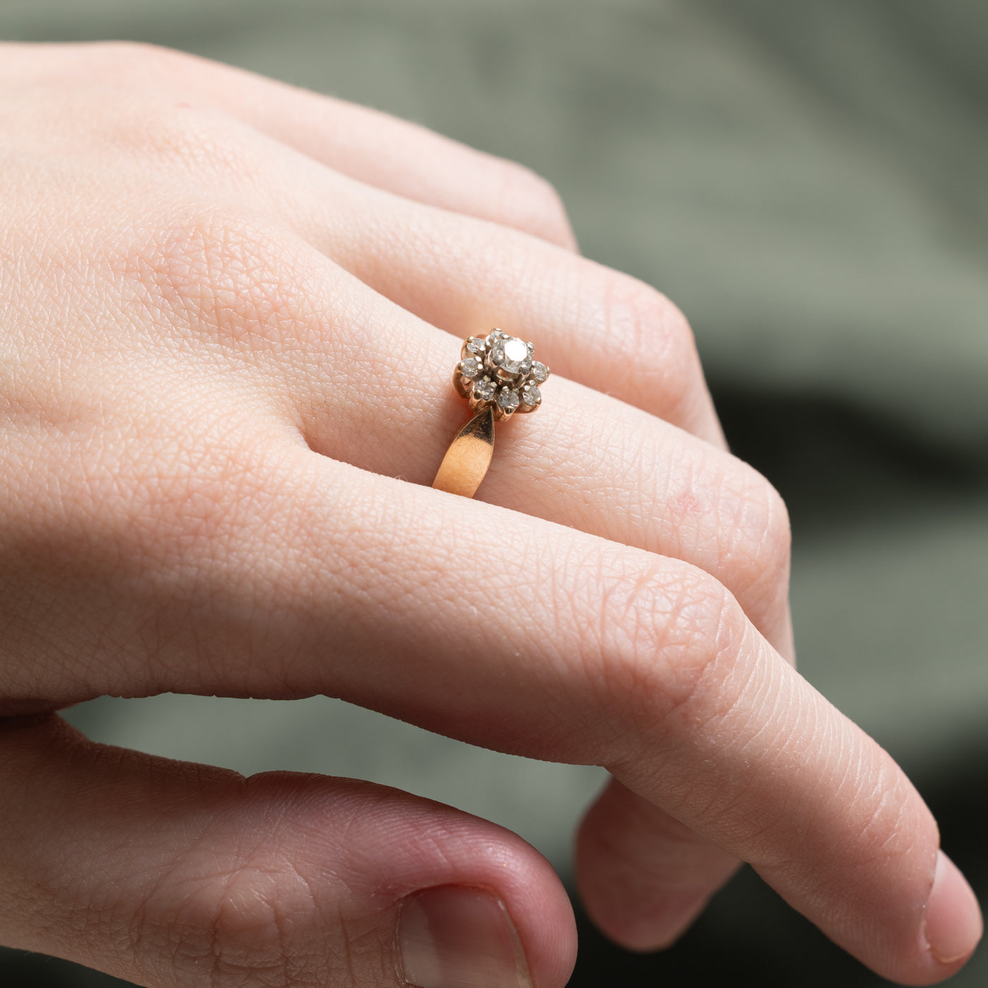 Diamond Petal Reverse Tapered Ring | 0.36ctw | SZ 7