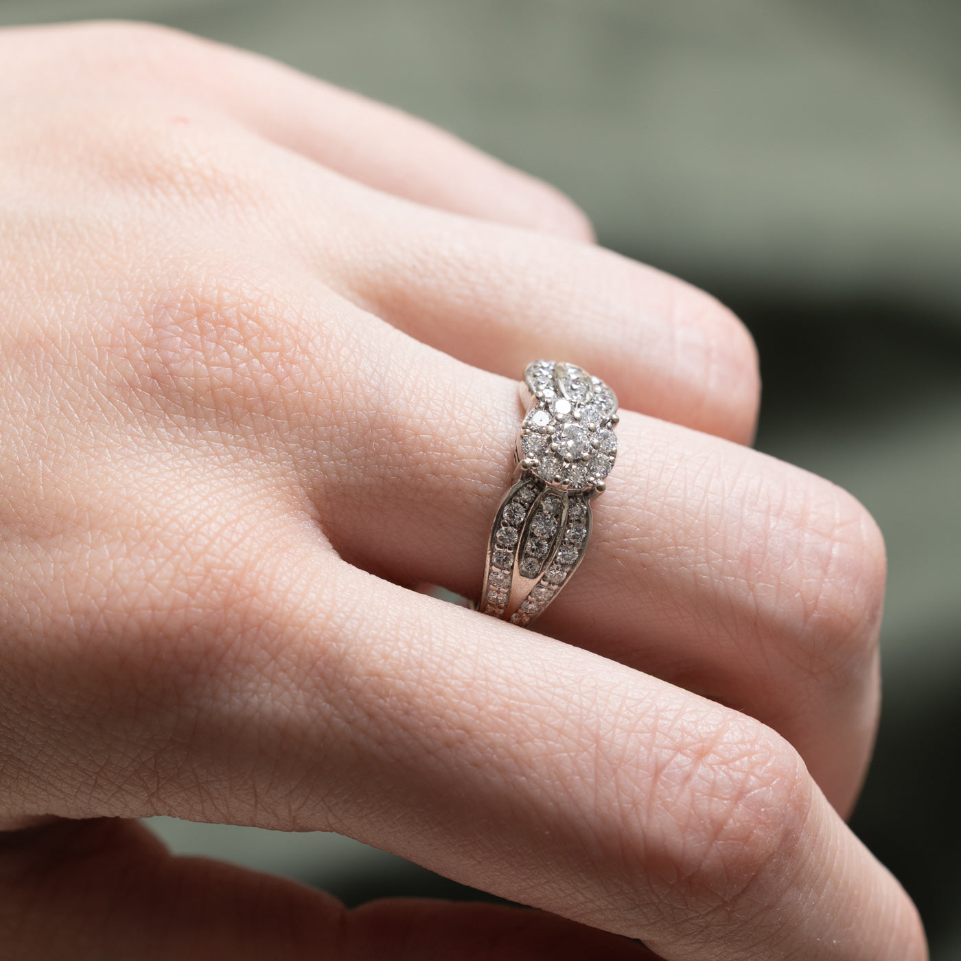 Diamond Cluster Tapered Ring | 1.00ctw | SZ 7