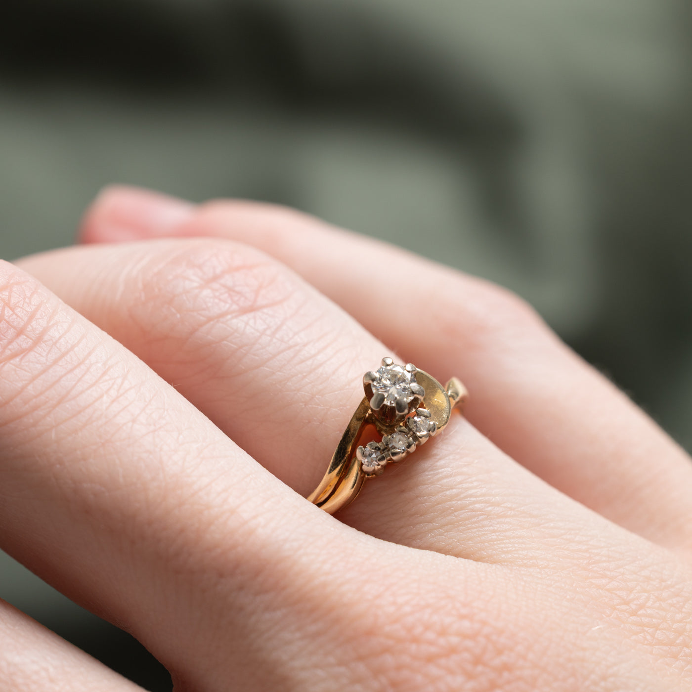 High Set Diamond Wave Ring | 0.26ctw | SZ 5.5