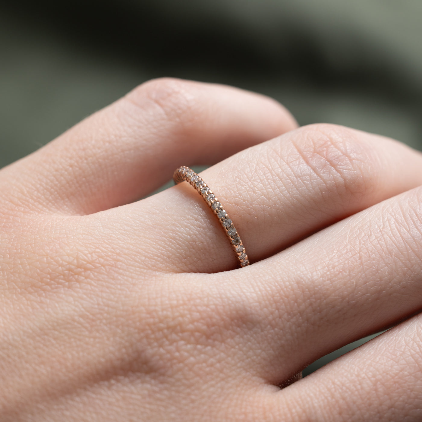 10k Rose Gold Semi Eternity Diamond Band | 0.19ctw | SZ 5.25