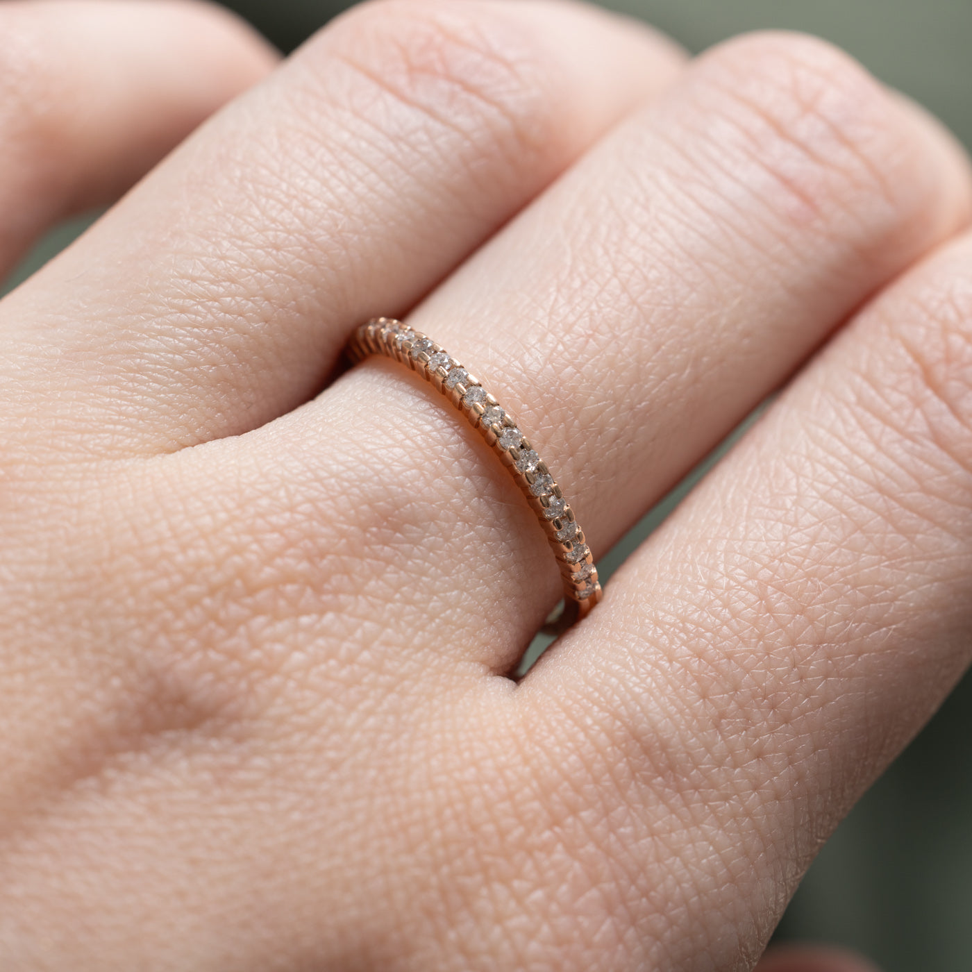 10k Rose Gold Semi Eternity Diamond Band | 0.19ctw | SZ 7