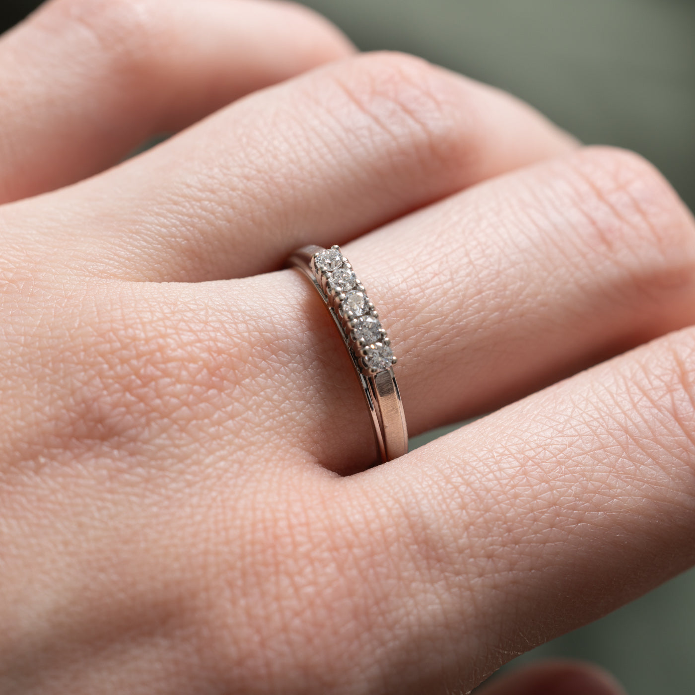 Bague cinq diamants | 0,25 ct au total | Taille 7,25