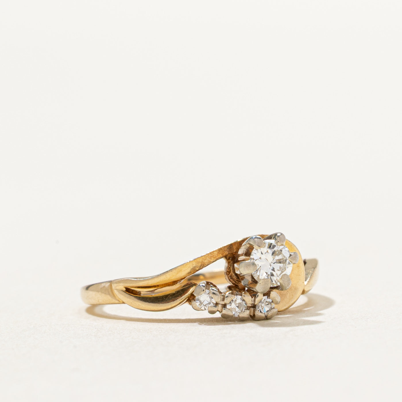 High Set Diamond Wave Ring | 0.26ctw | SZ 5.5