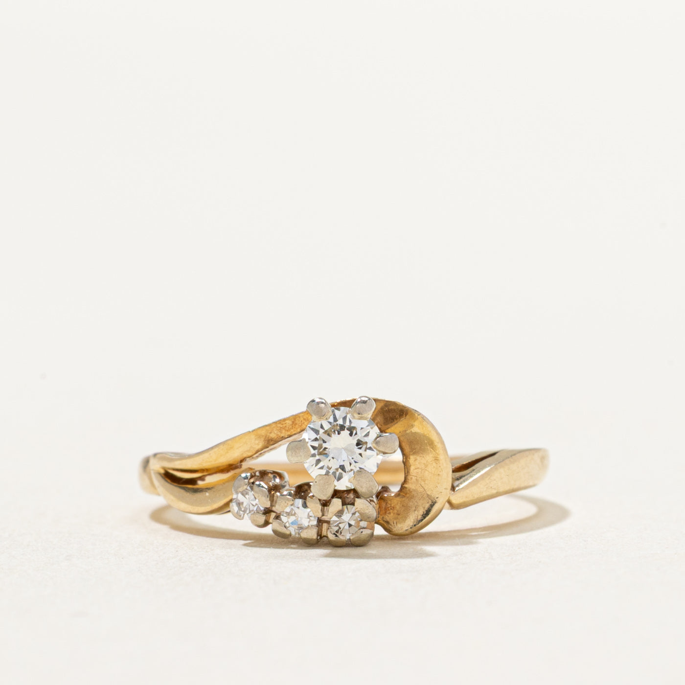 High Set Diamond Wave Ring | 0.26ctw | SZ 5.5